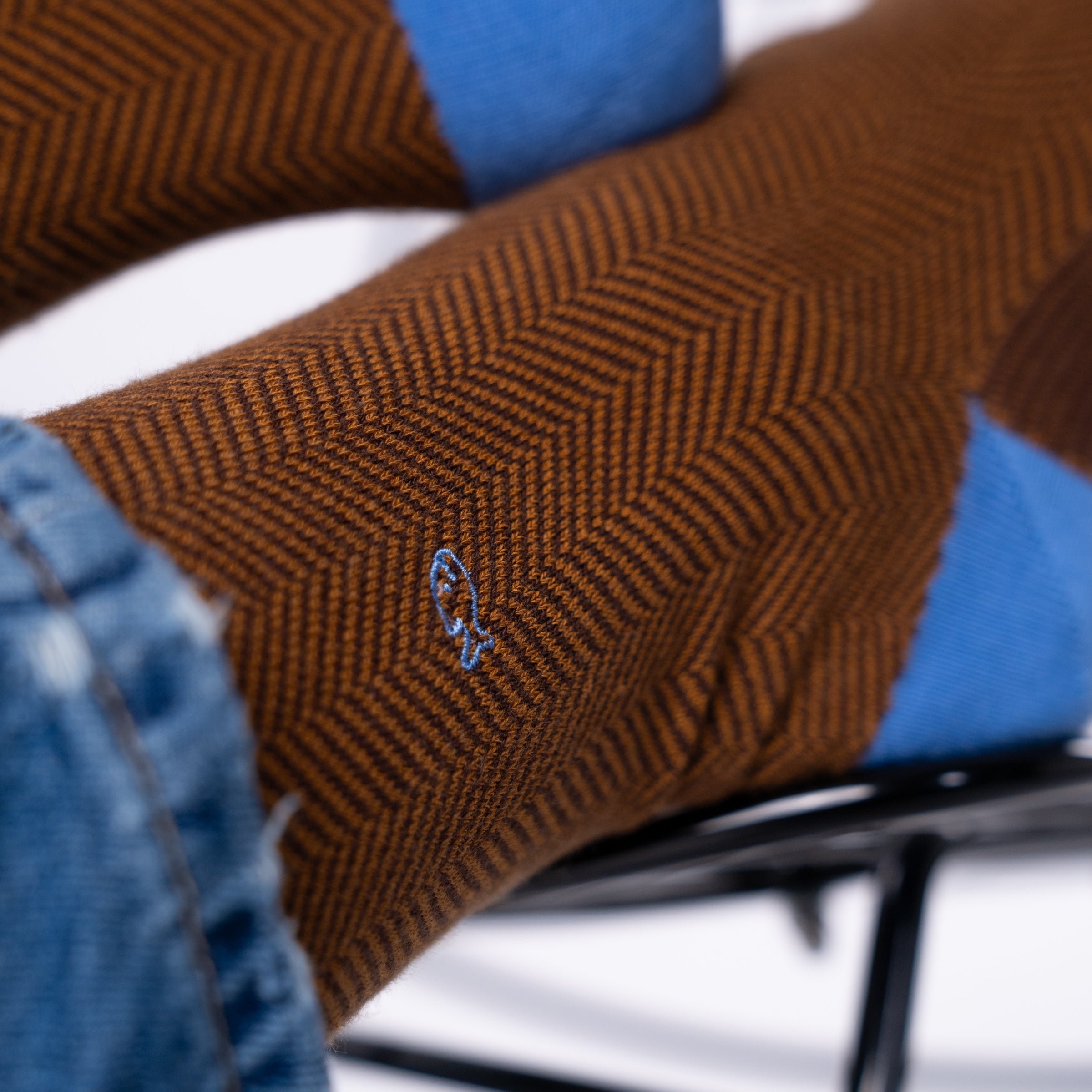 Combed cotton herringbone socks BILLYBELT Brown