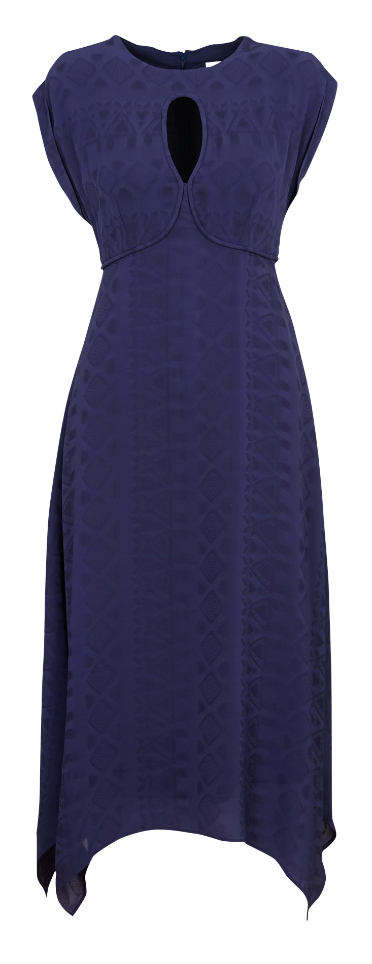 Robe midi col rond en jacquard BA&SH Bleu