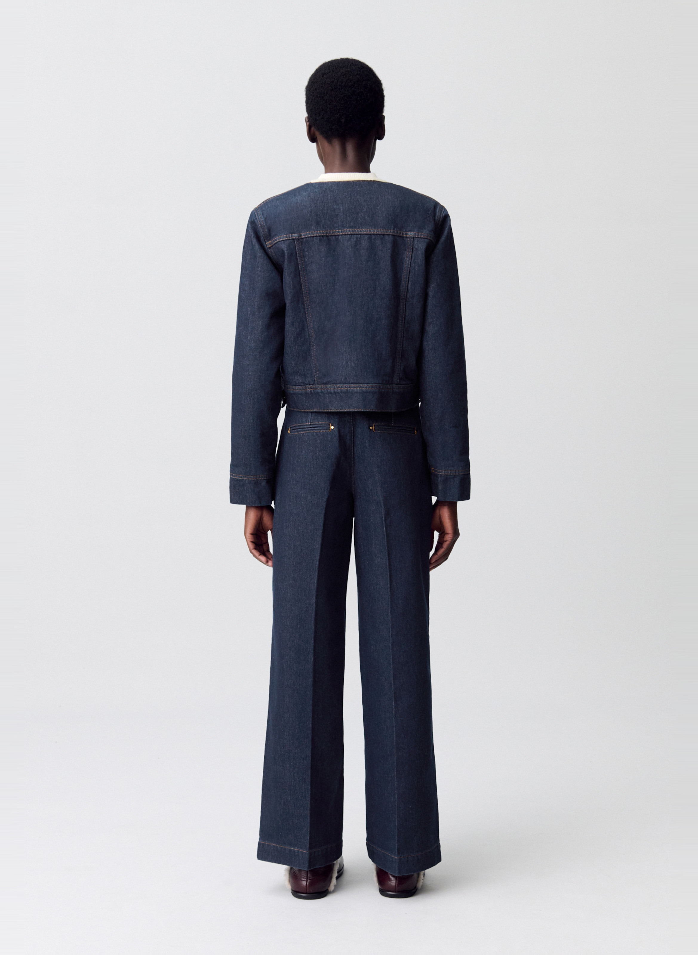 Veste en jean col rond CLAUDIE PIERLOT Bleu