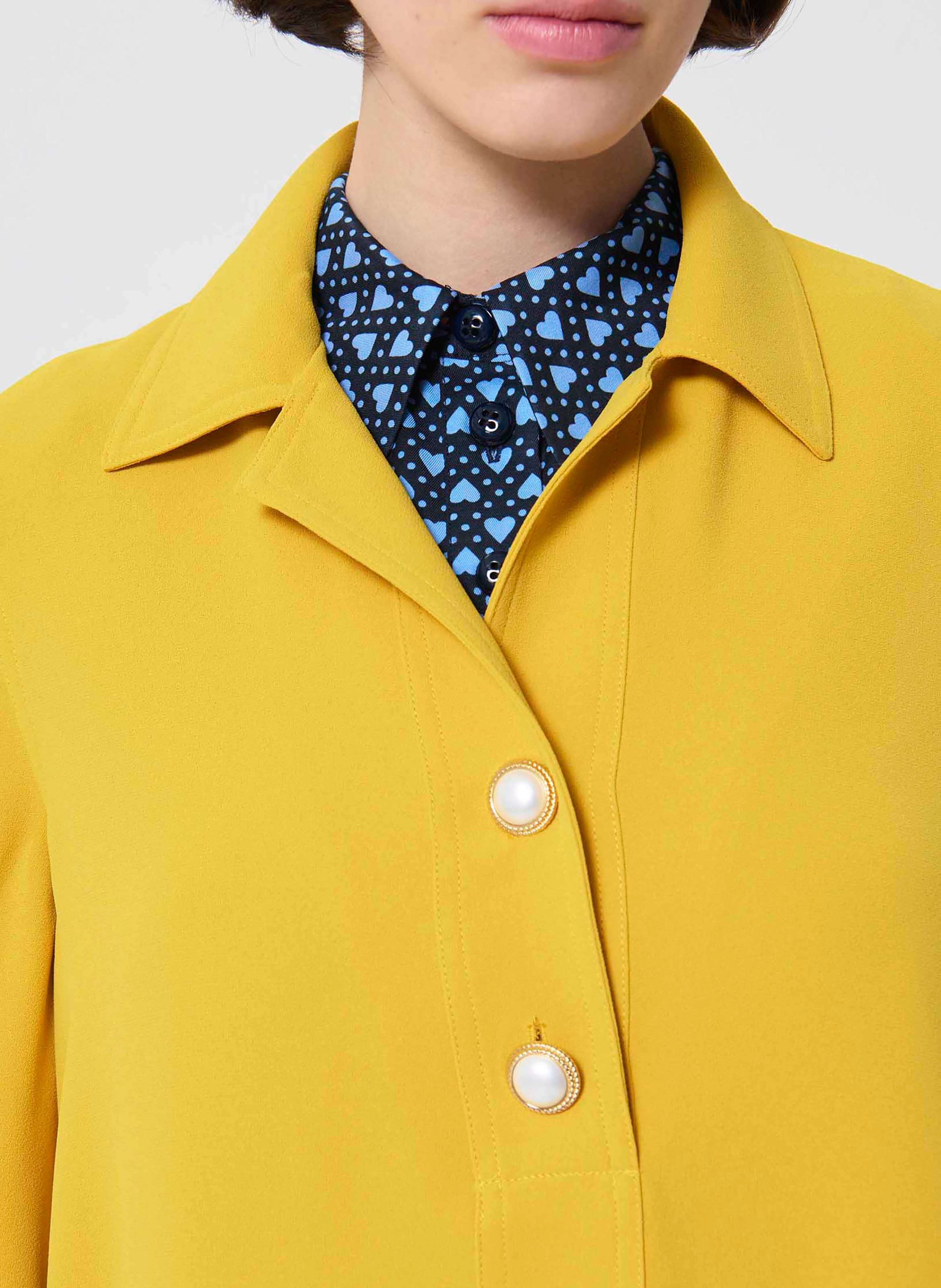 Short straight dress with 3/4 flared sleeves TARA JARMON Yellow