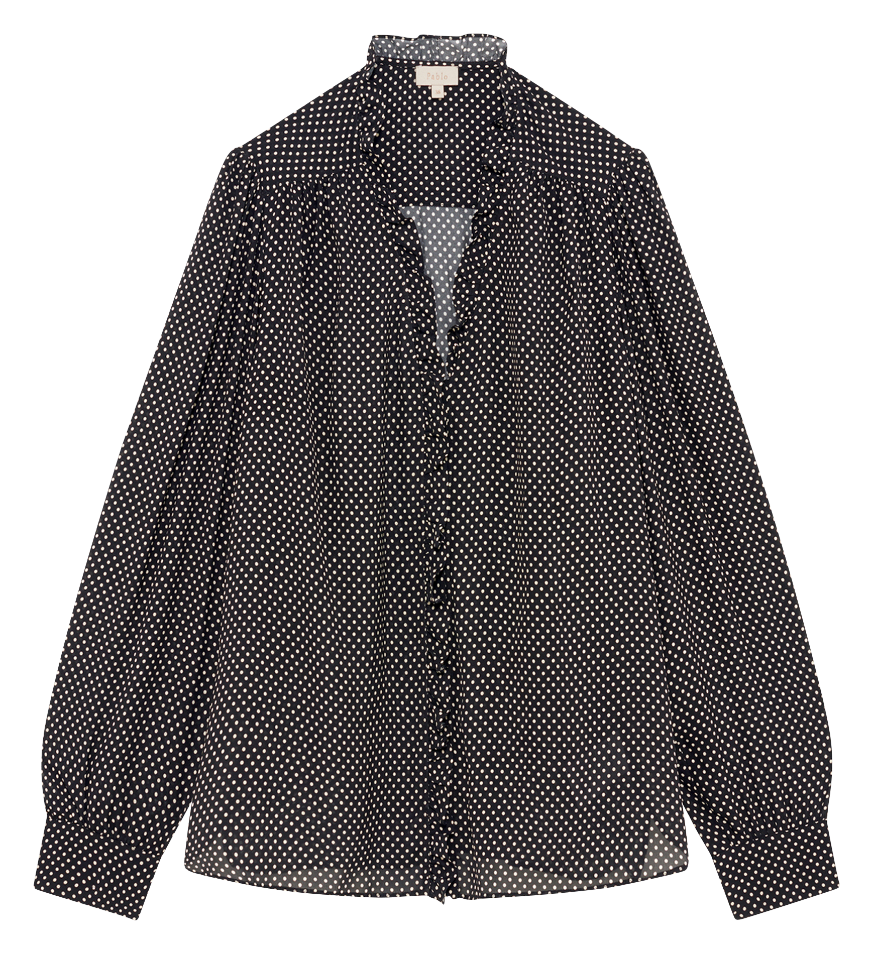 V-neck polka dot blouse PABLO Black