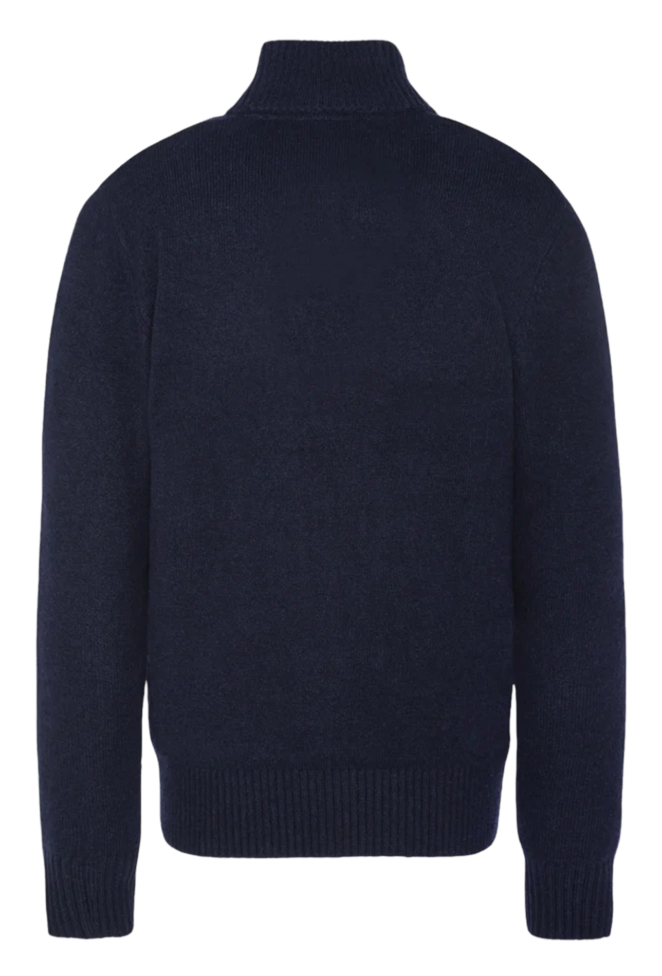 Pull droit col montant brodé en laine mélangée SCHOTT Bleu