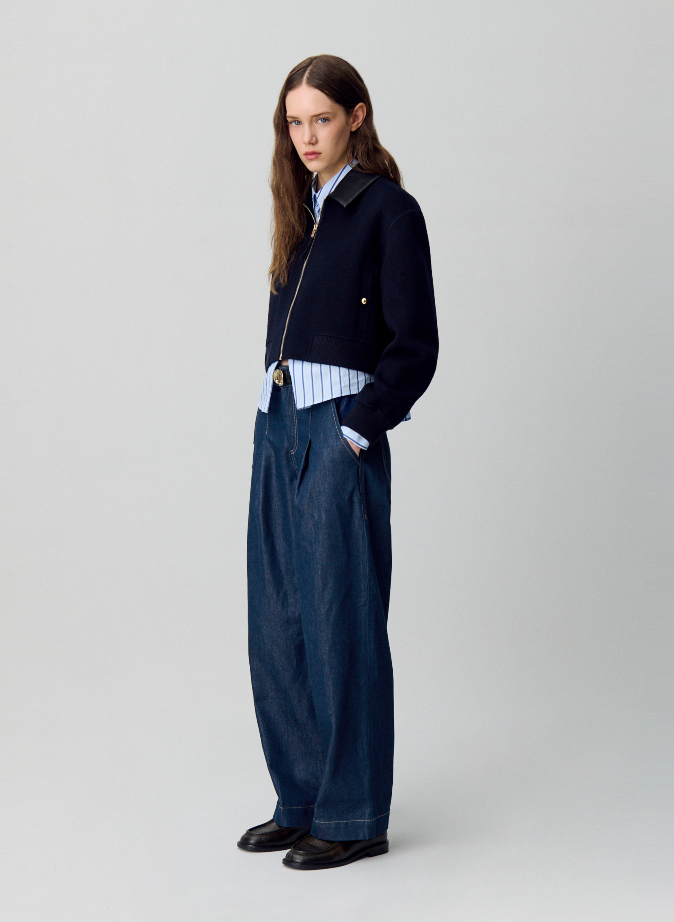 Jean large en coton mélangé CLAUDIE PIERLOT Bleu