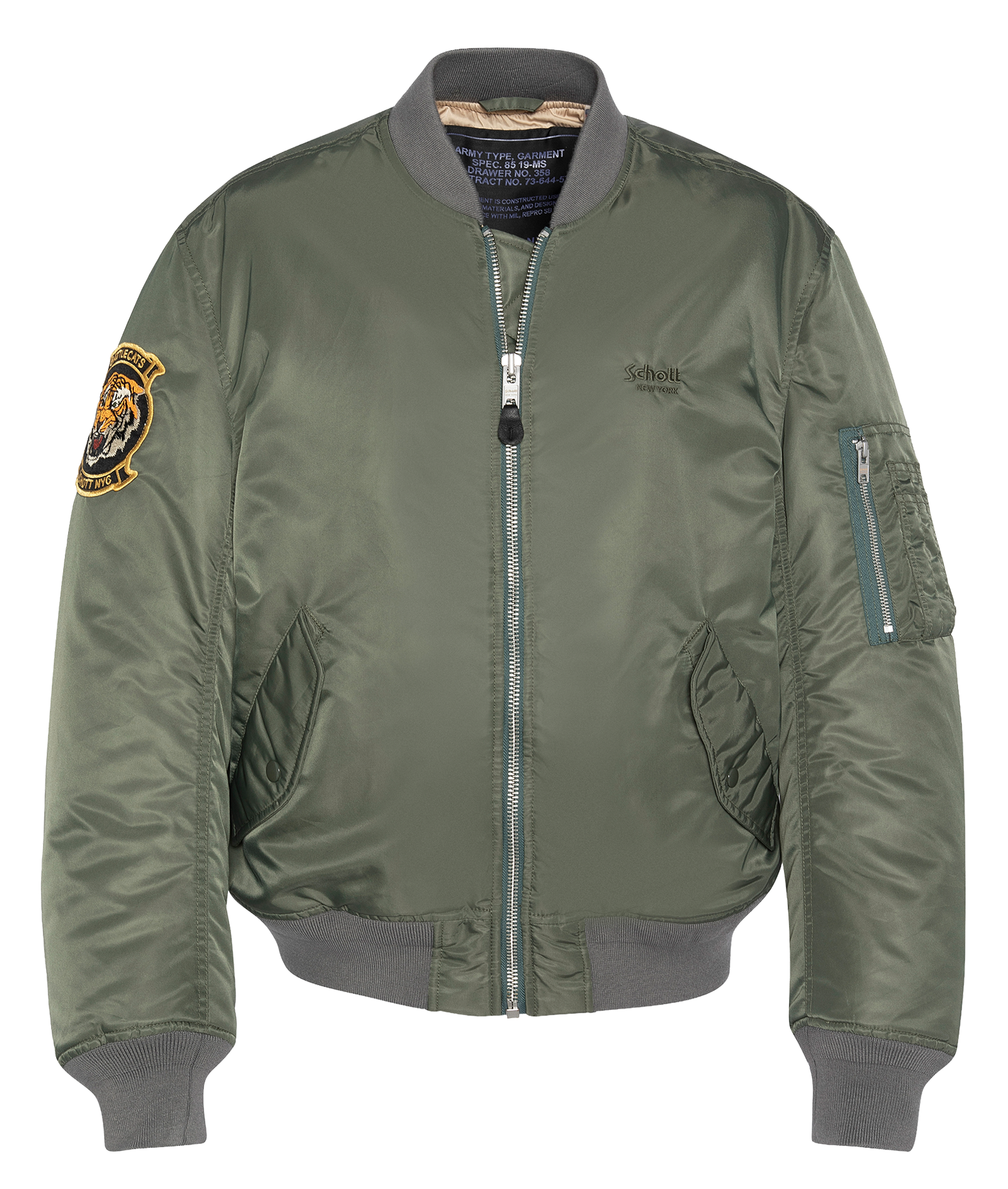 Blouson oversize col teddy SCHOTT Vert