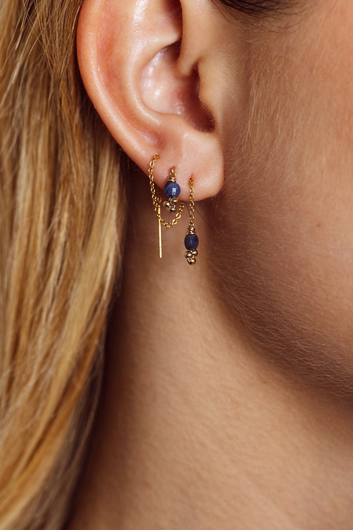 Gaia multi-position ear jewel - sapphire YAY Blue