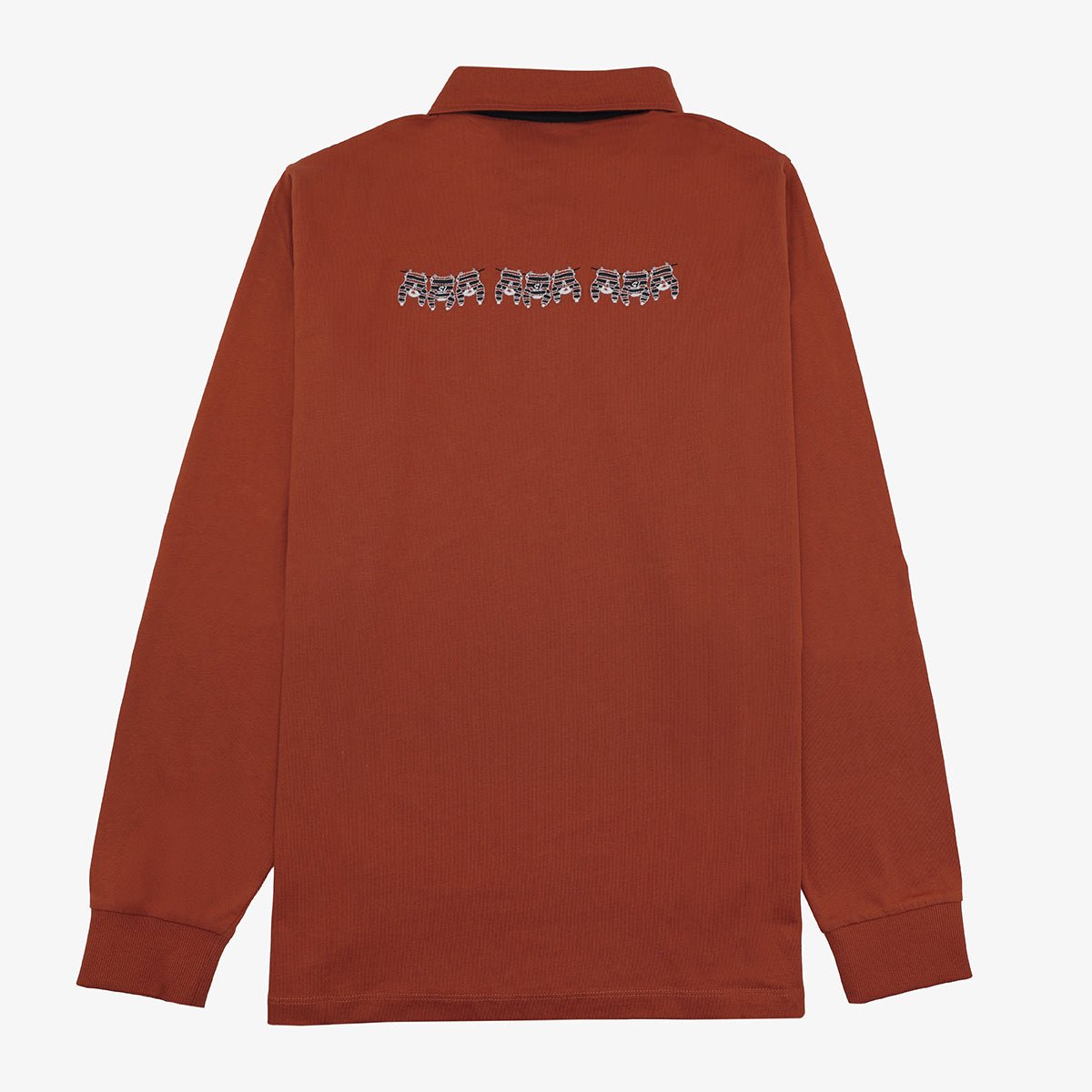 Embroidered long-sleeve rugby jersey SERGE BLANCO Orange