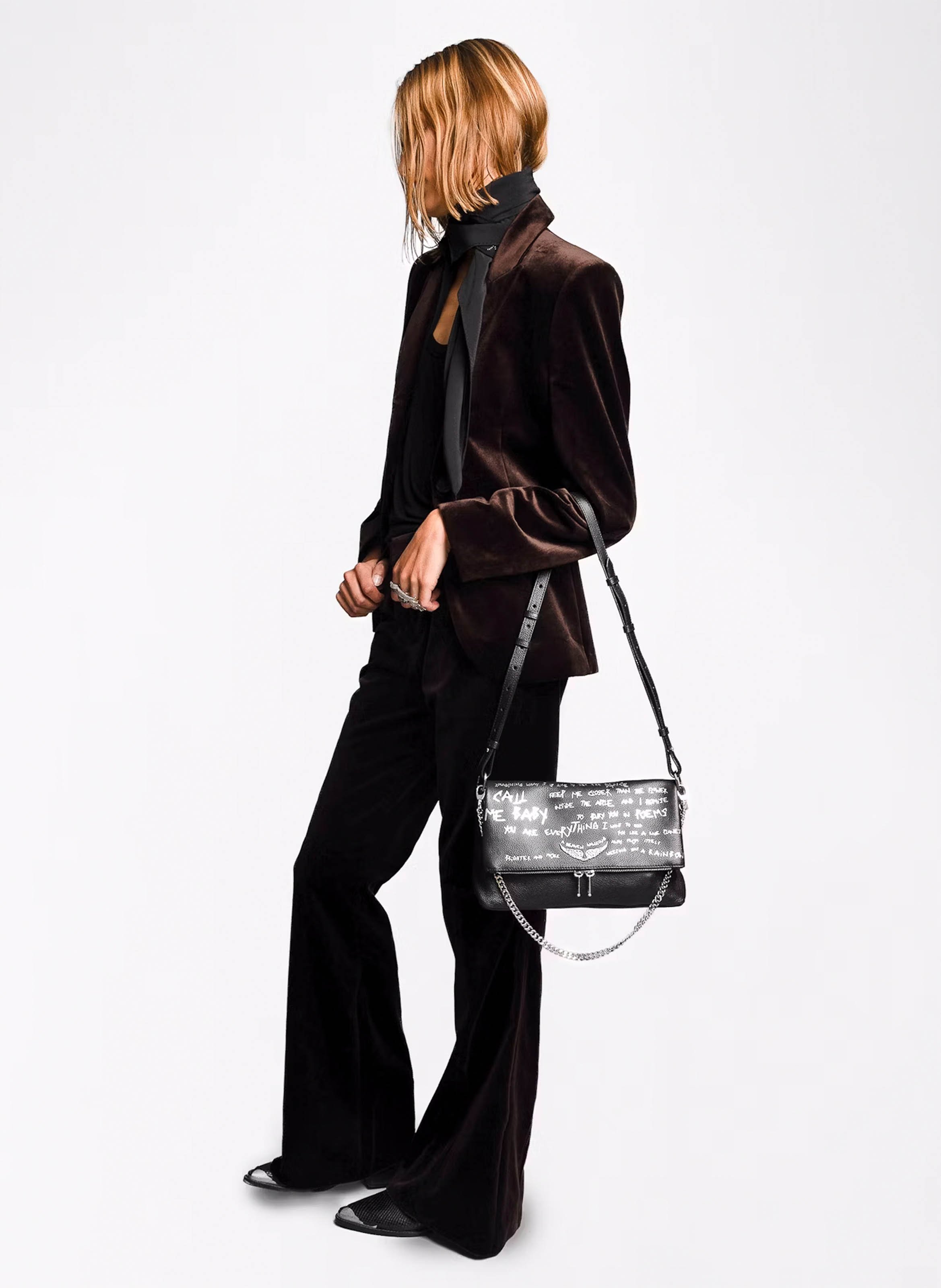 Leather clutch bag ZADIG&VOLTAIRE Black