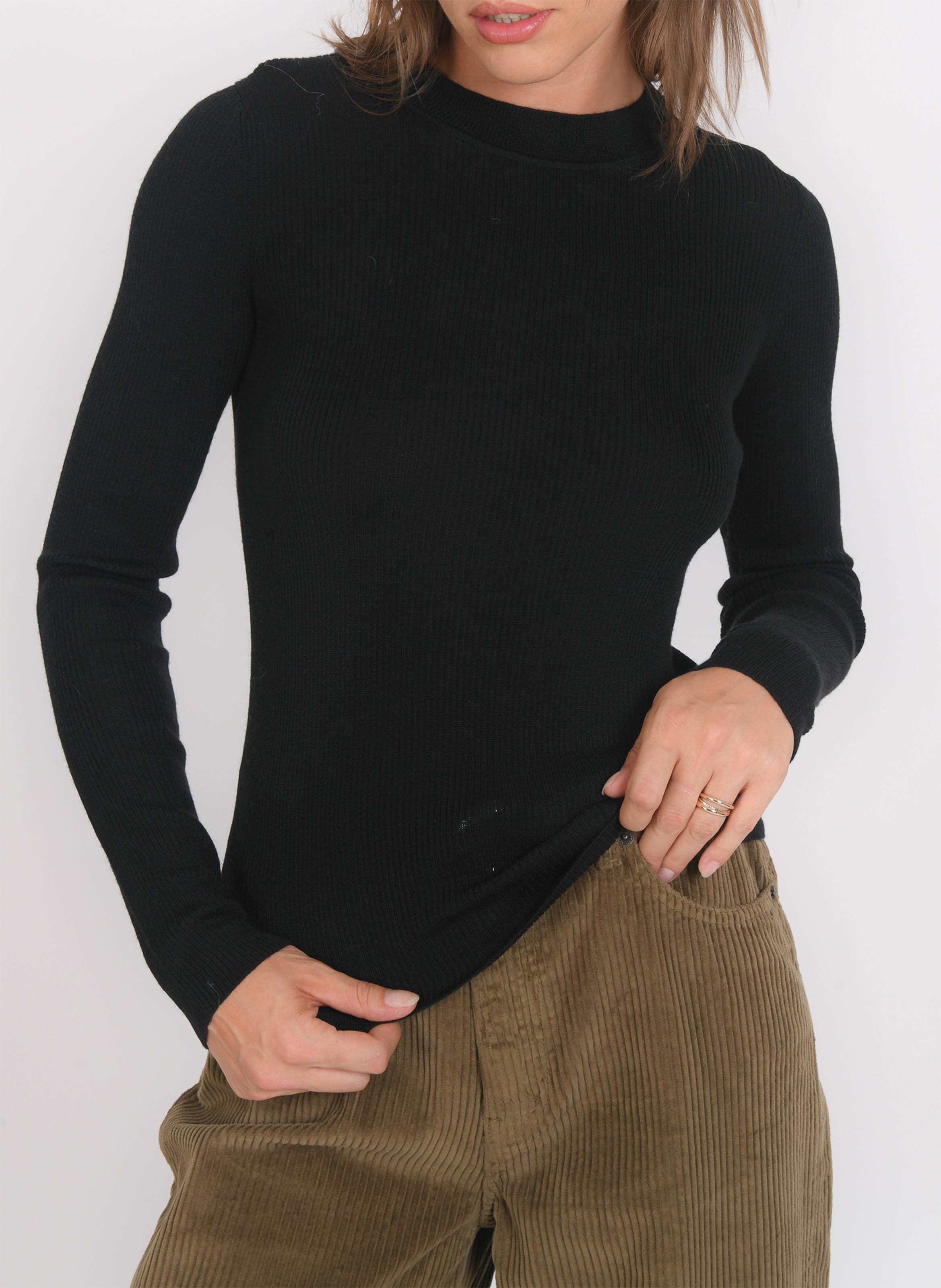 Pull col rond en laine mélangée KOOKAI Noir