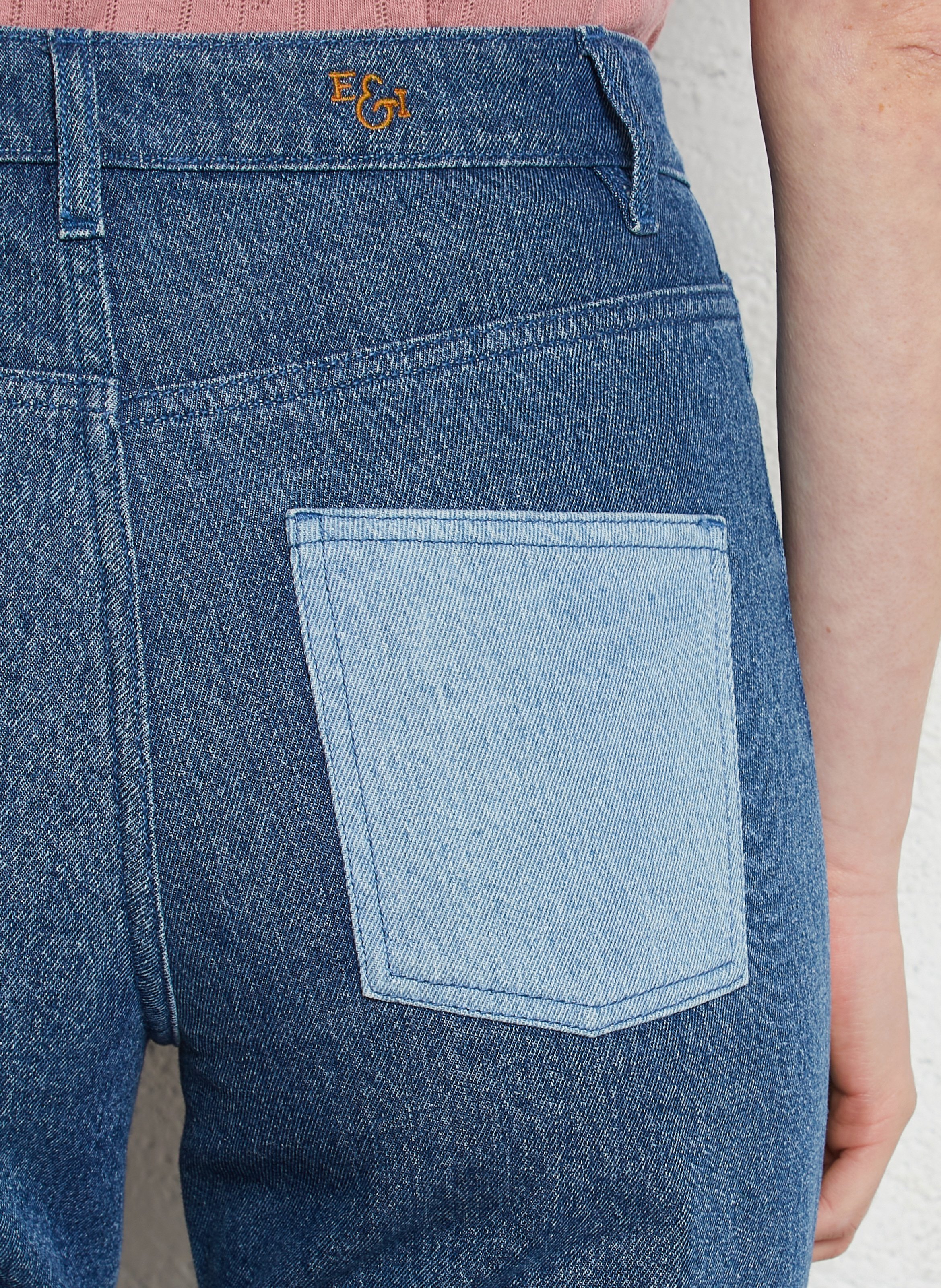 Straight Cut Patchwork-Jeans EMILE ET IDA Blau