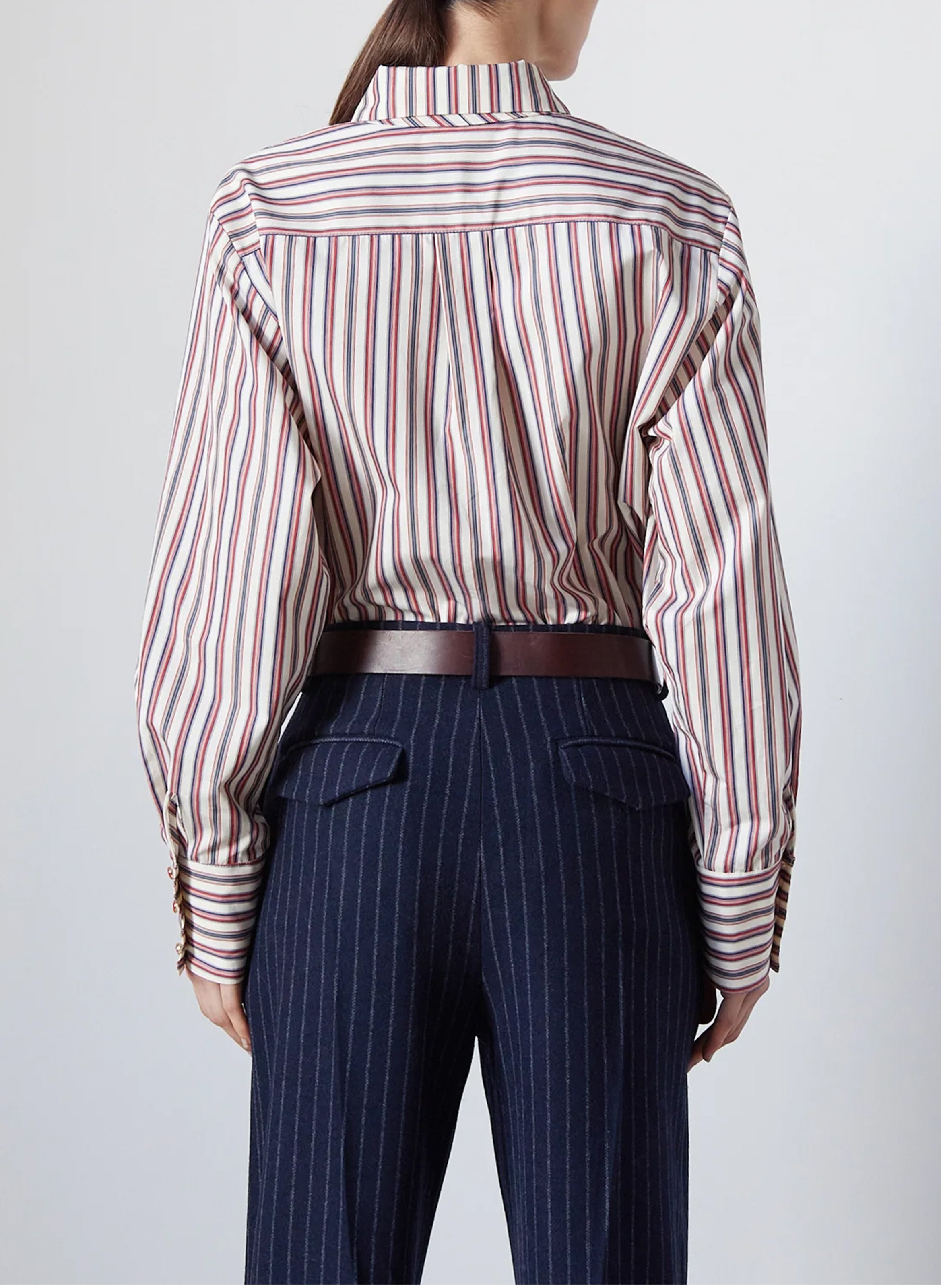 Chemise à rayures col classique THE LABEL EDITION Multicolore