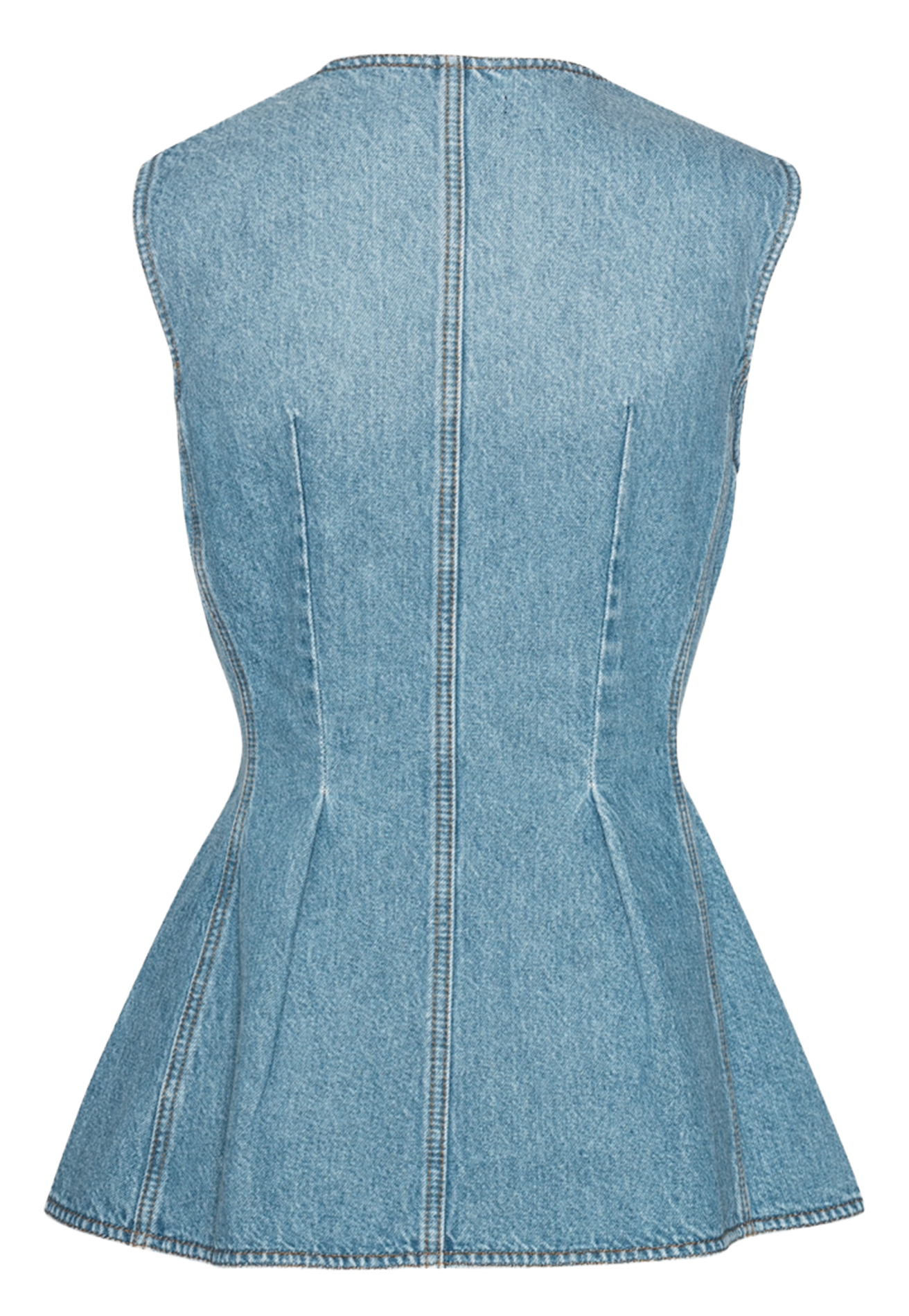 Flared sleeveless denim top ROTATE Blue