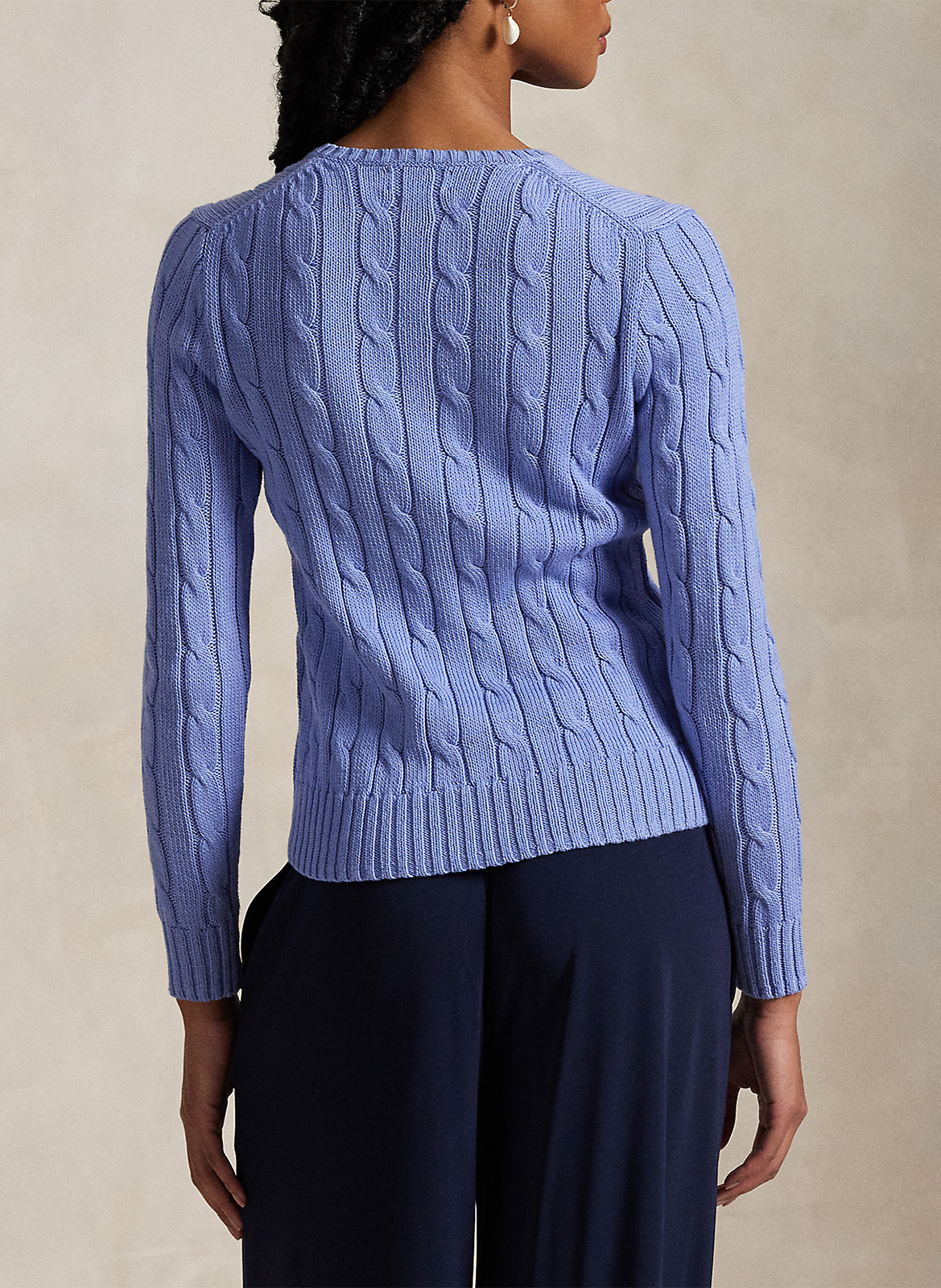 Aansluitende V-hals trui van katoen POLO RALPH LAUREN Blauw