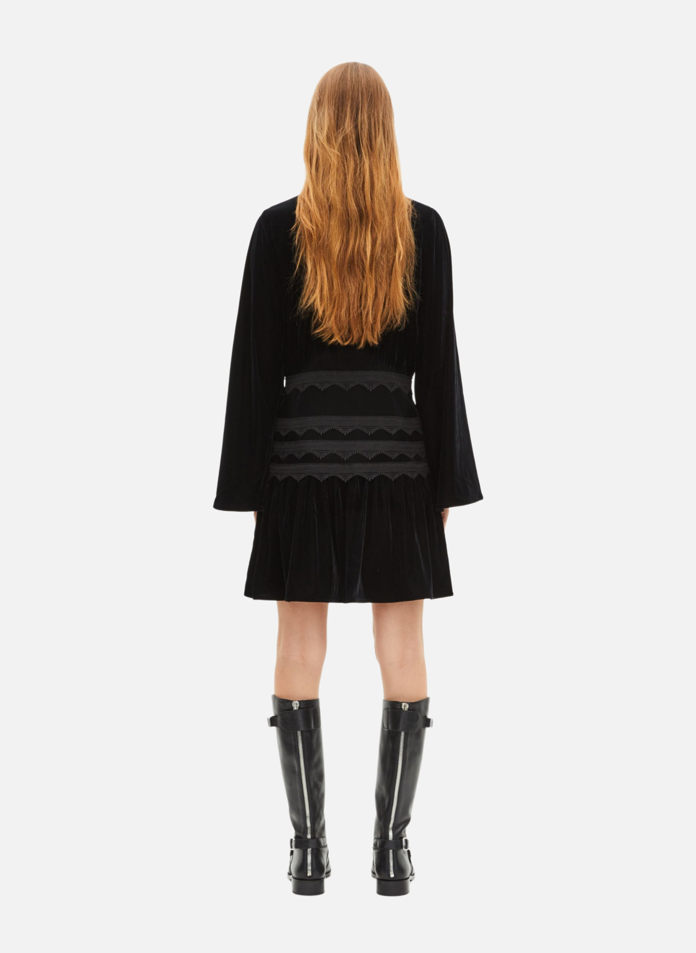Short velvet dress THE KOOPLES Black