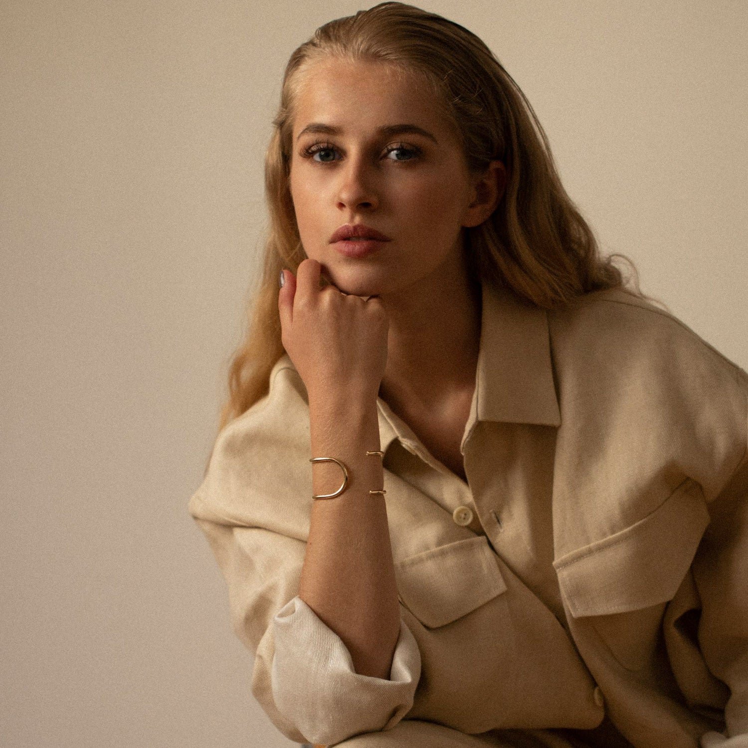 Manchette ajustable, argent recyclé MAYRENA Doré