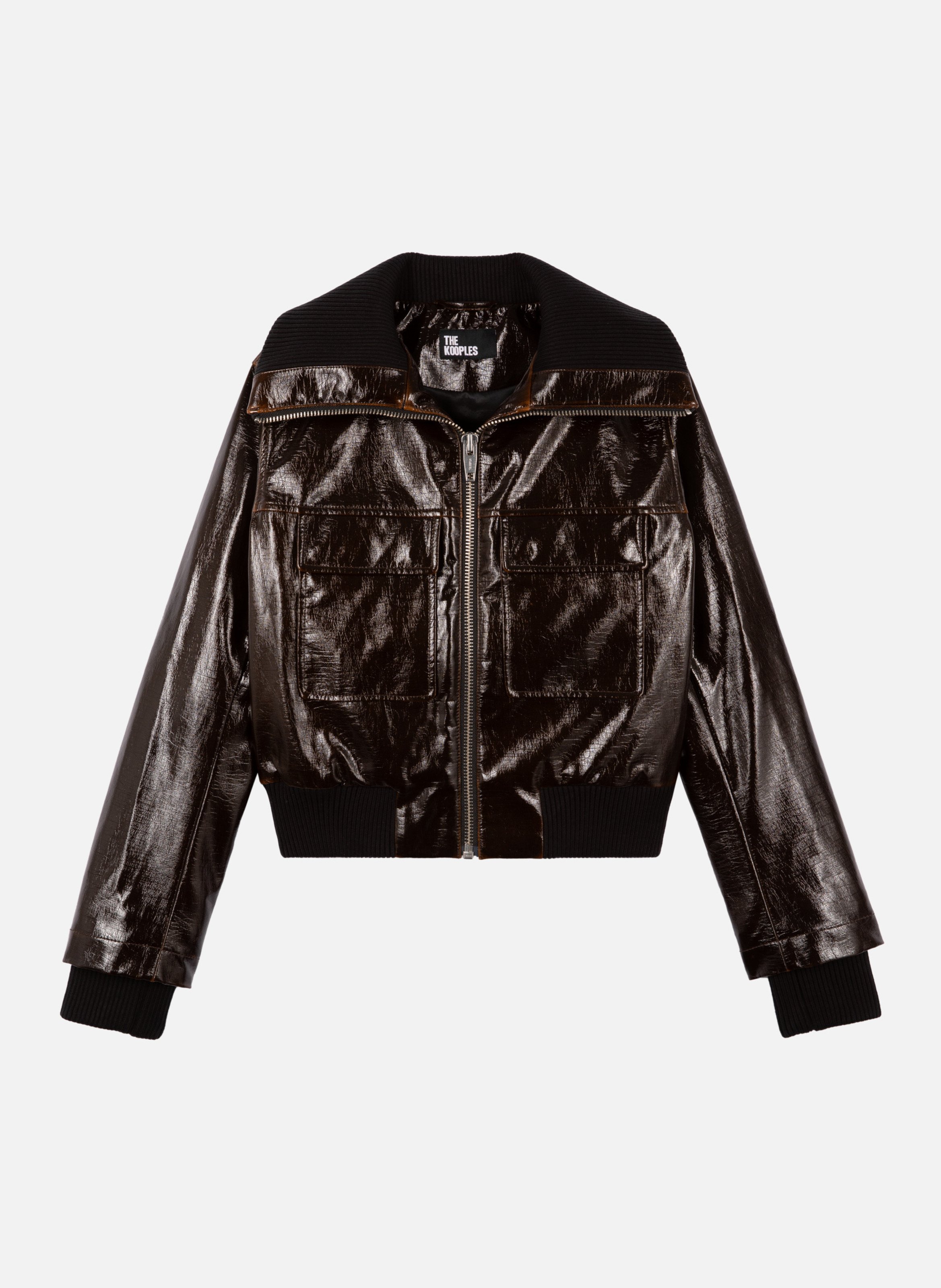 Vinyl effect jacket THE KOOPLES Brown