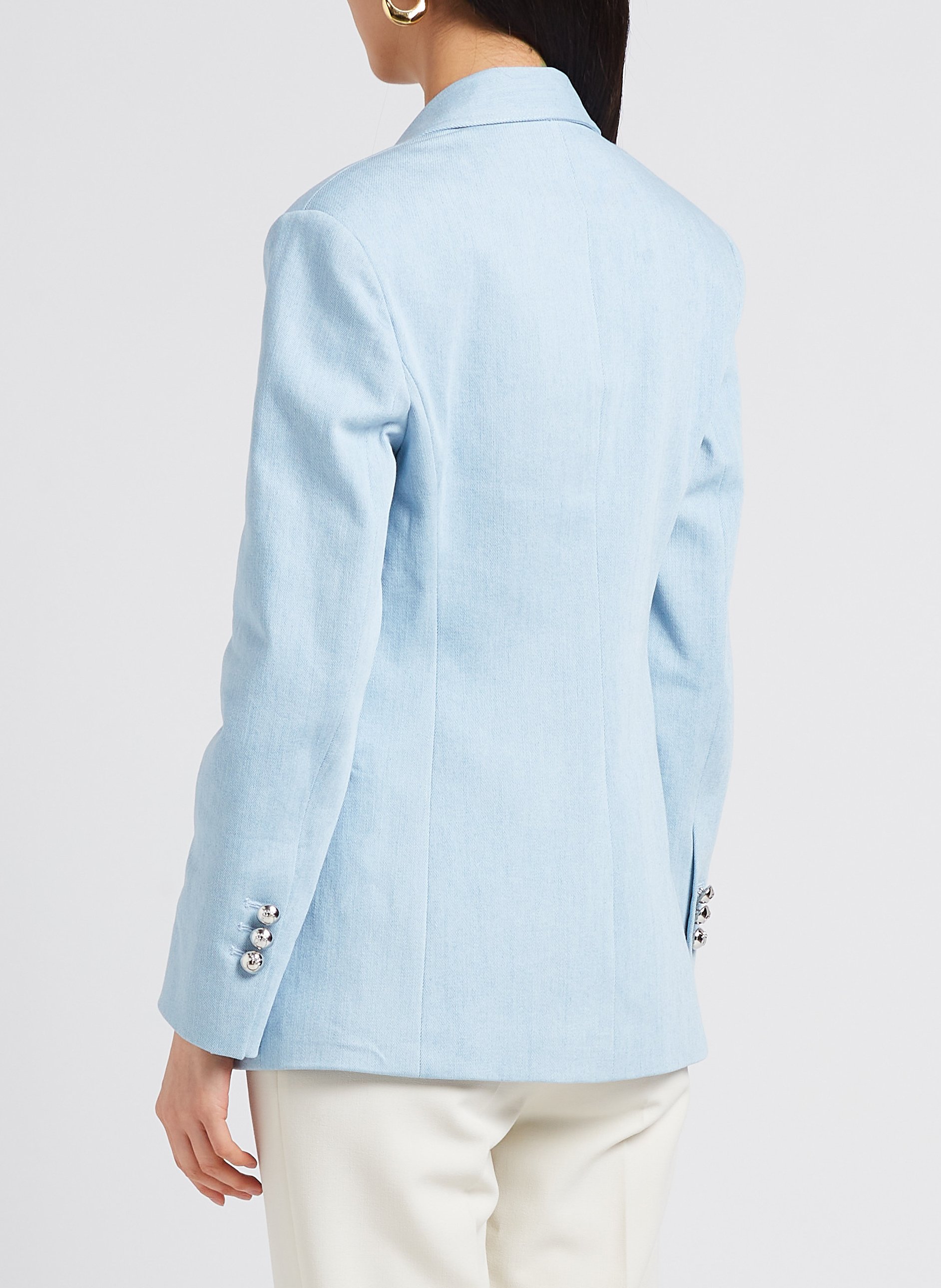 Veste de tailleur en denim de coton mélangé  PINKO Bleu