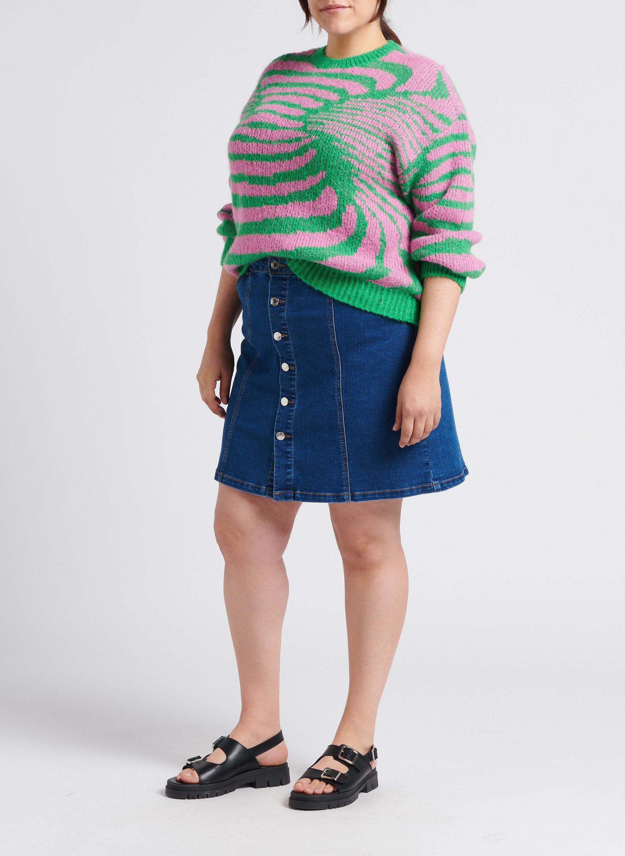 Pull bicolore à col rond   VERO MODA CURVE Vert