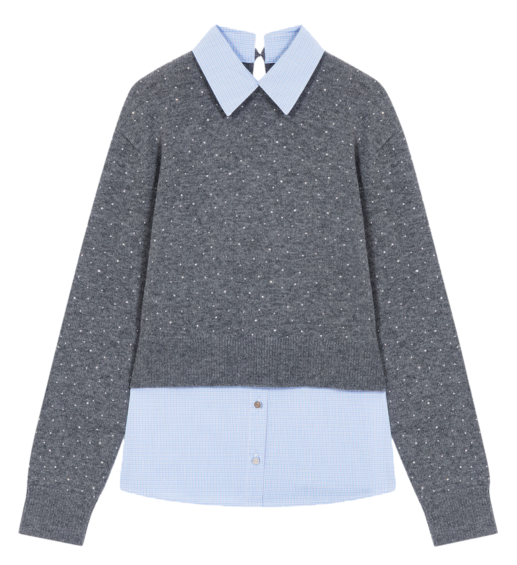 Straight 3-in-1 wool blend sweater MAJE Grey