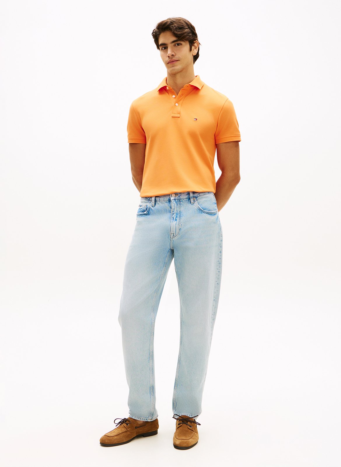 Polo slim-fit en coton bio Orange