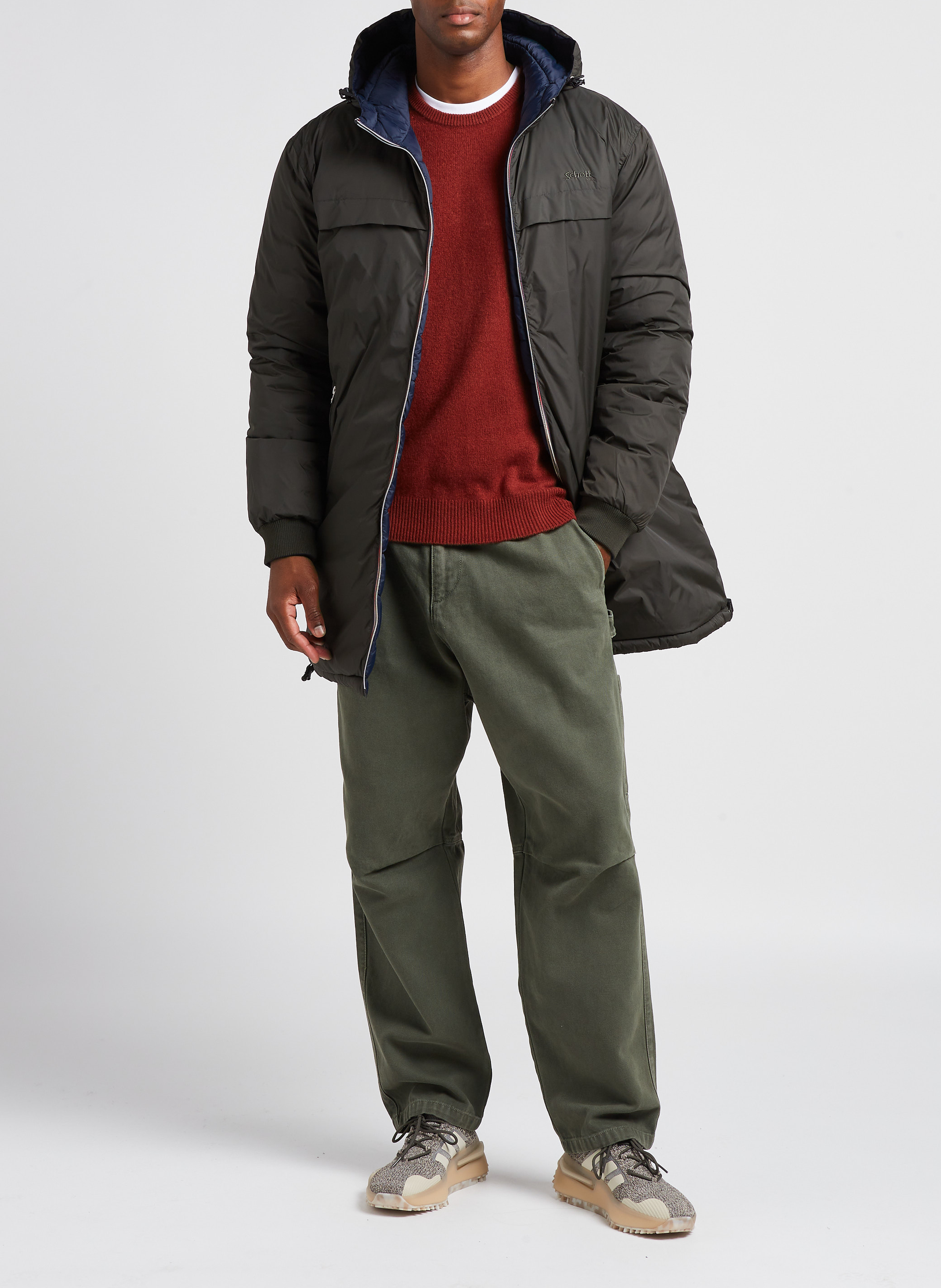Reversible hooded down jacket SCHOTT
