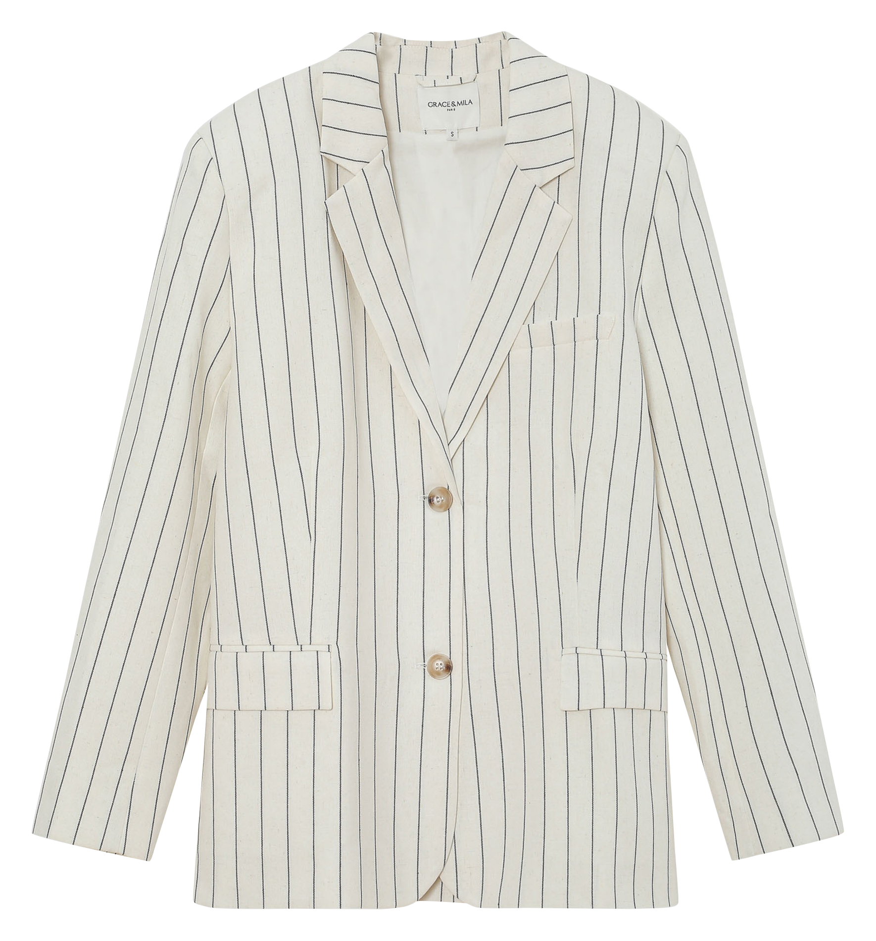Plain straight blazer GRACE ET MILA White