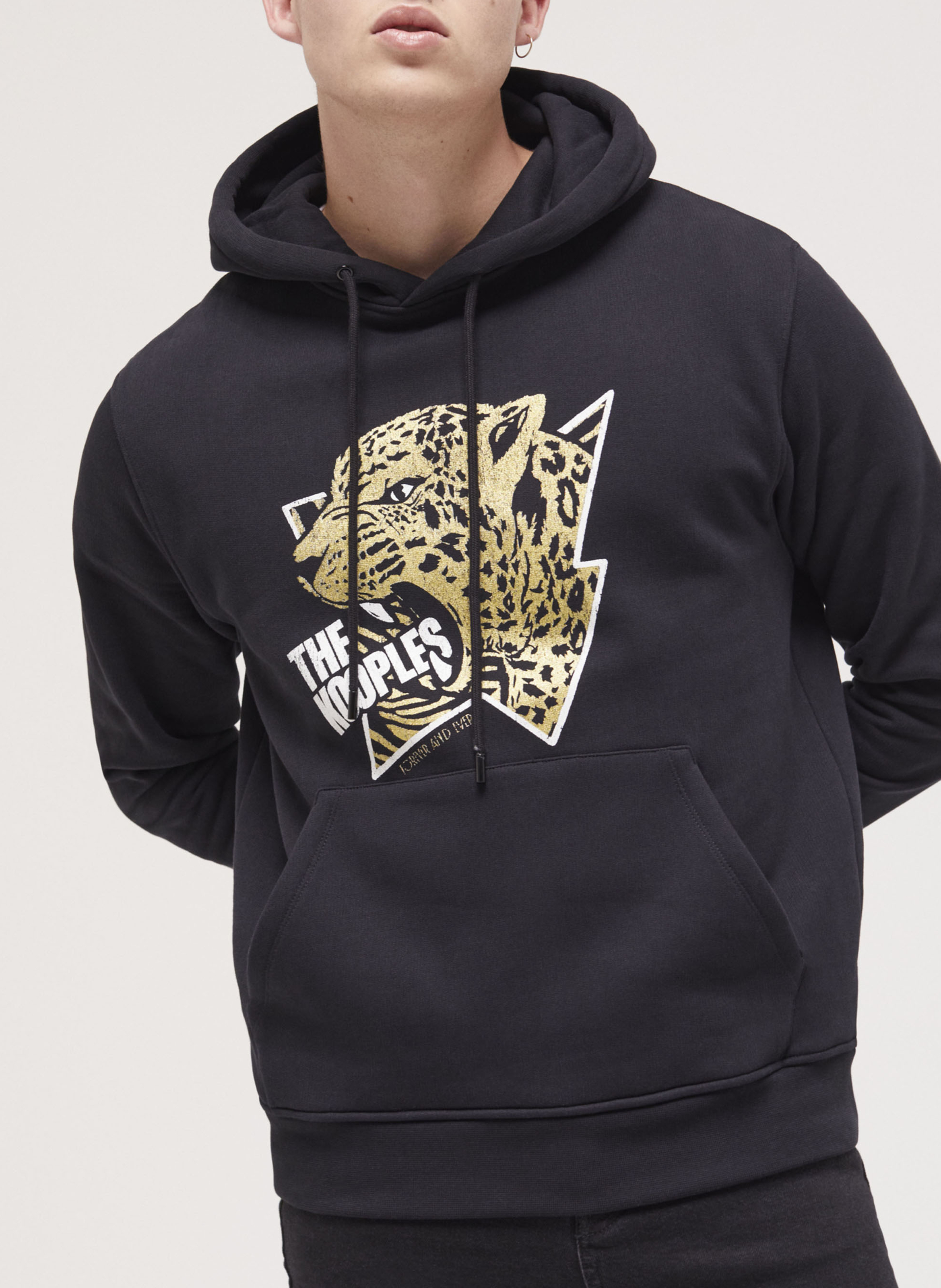 Kapuzensweatshirt aus Baumwolle mit Print THE KOOPLES Schwarz