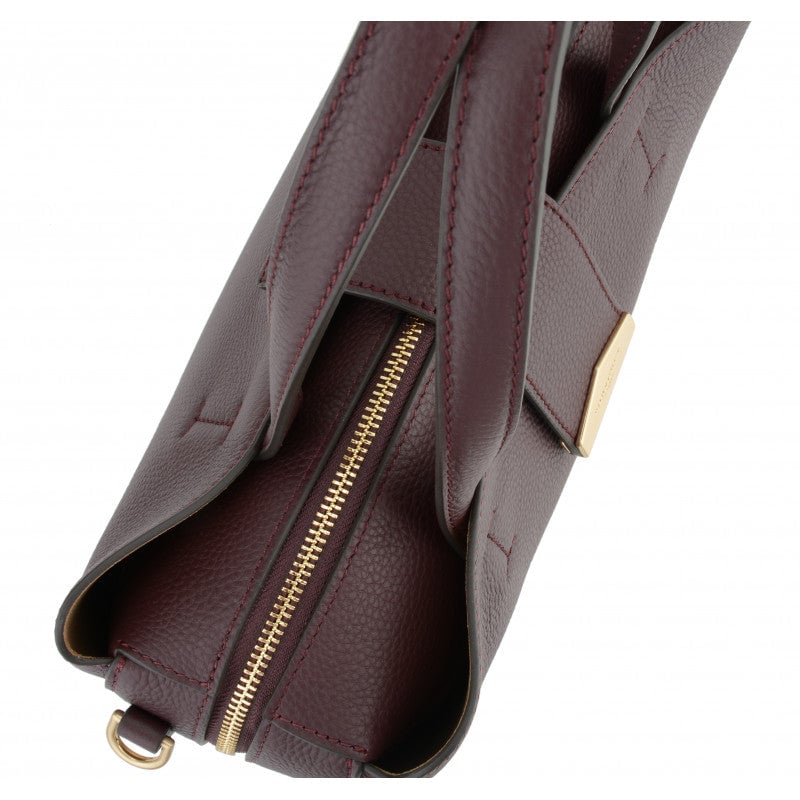 Calfskin leather handbag POURCHET Red