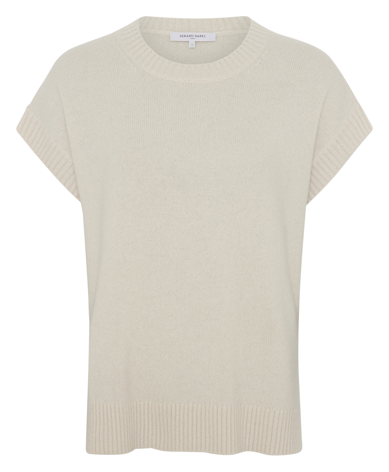 Pull droit col rond en cachemire GERARD DAREL Beige