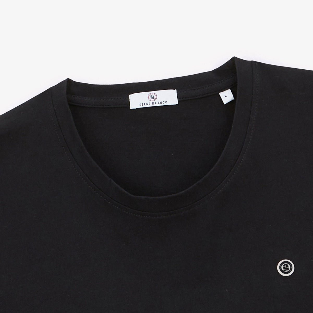 Round-neck cotton T-shirt SERGE BLANCO Black