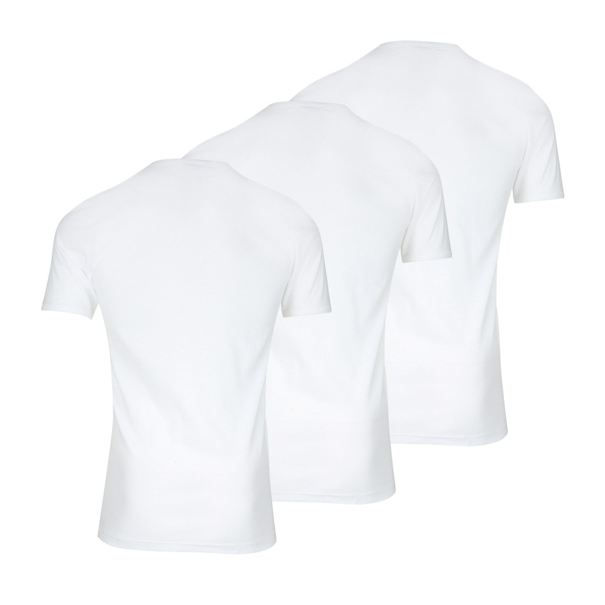 Set of 3 pure cotton heritage V-neck t-shirts EMINENCE White