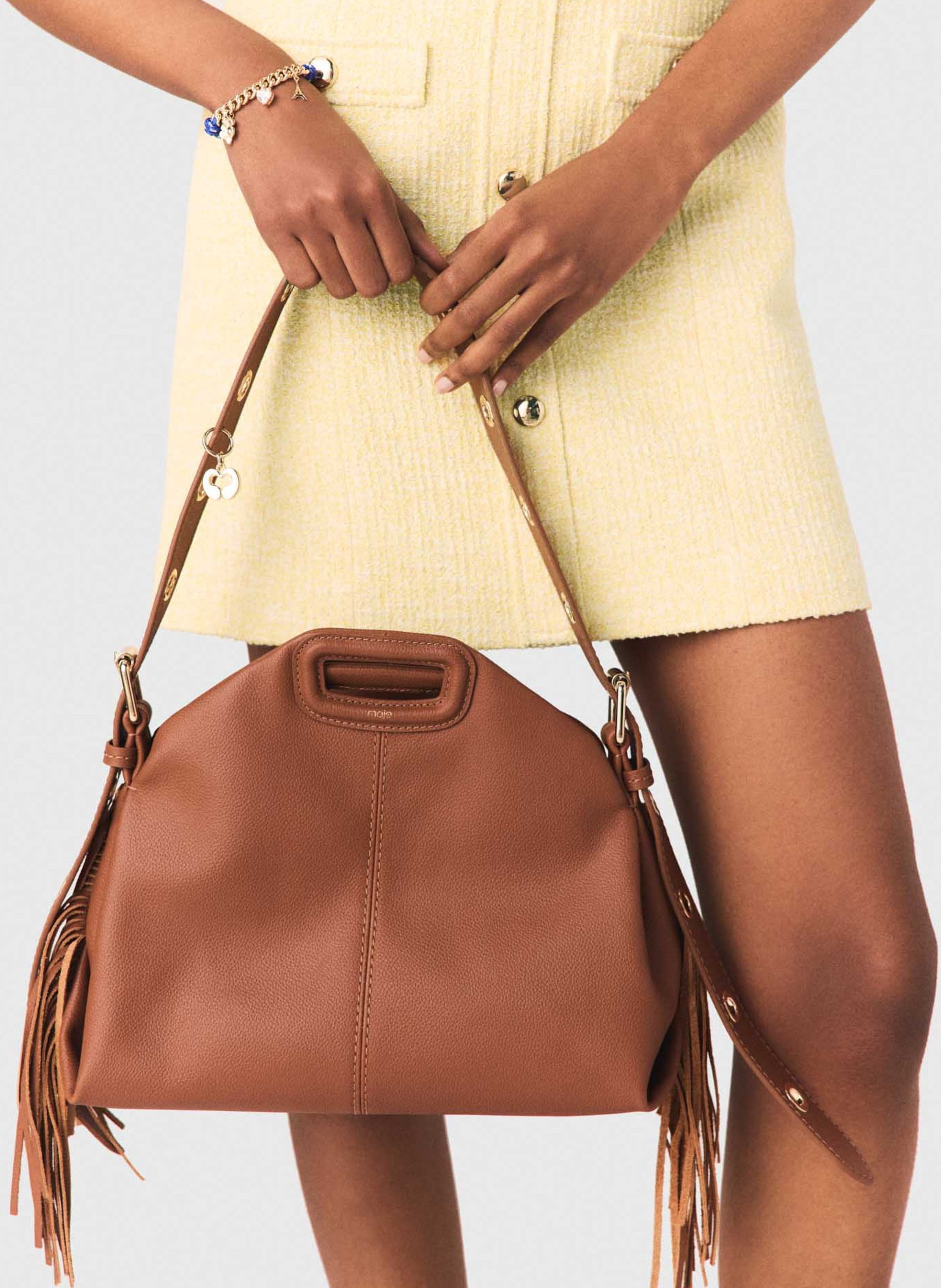 Leren clutch MAJE Bruin