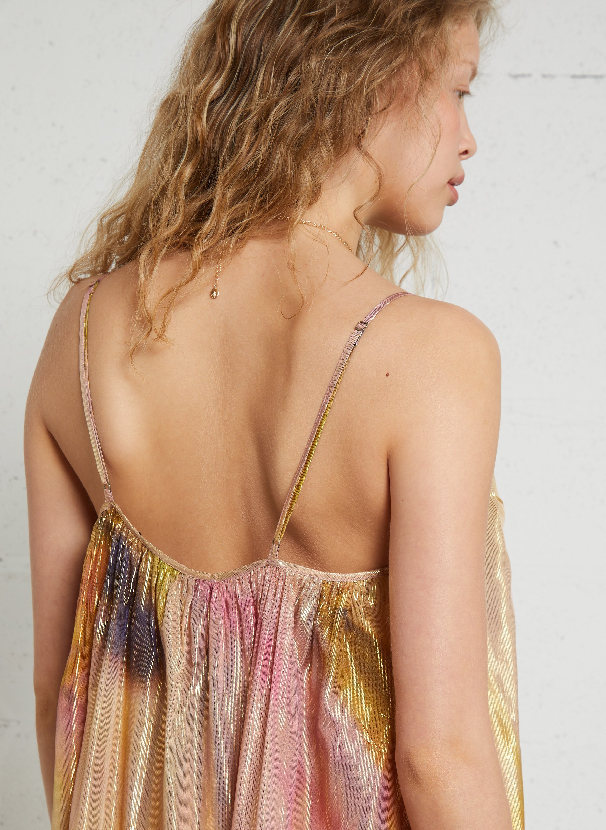 Sequined round neck long dress MES DEMOISELLES Multicolored