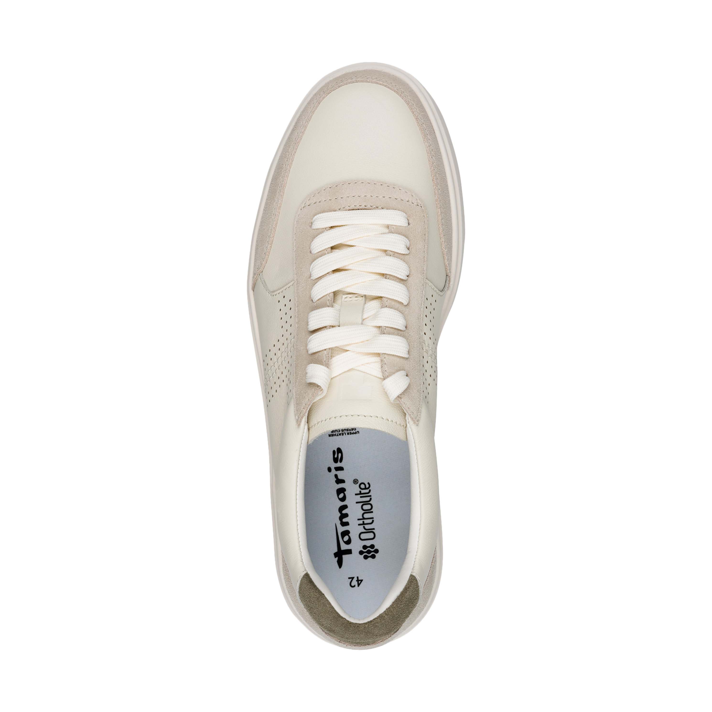 Leather trainers TAMARIS Beige