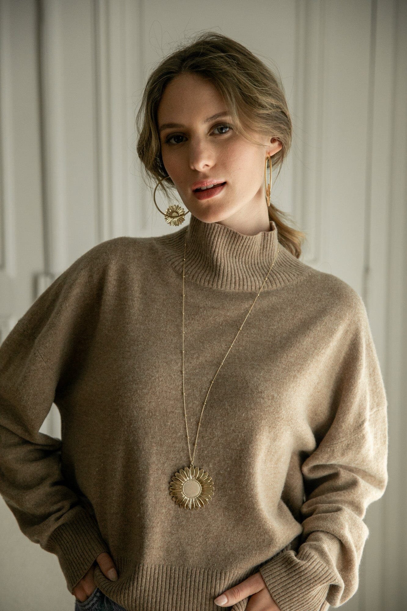 Gold-plated flower pendant MONSIEUR SIMONE Silver