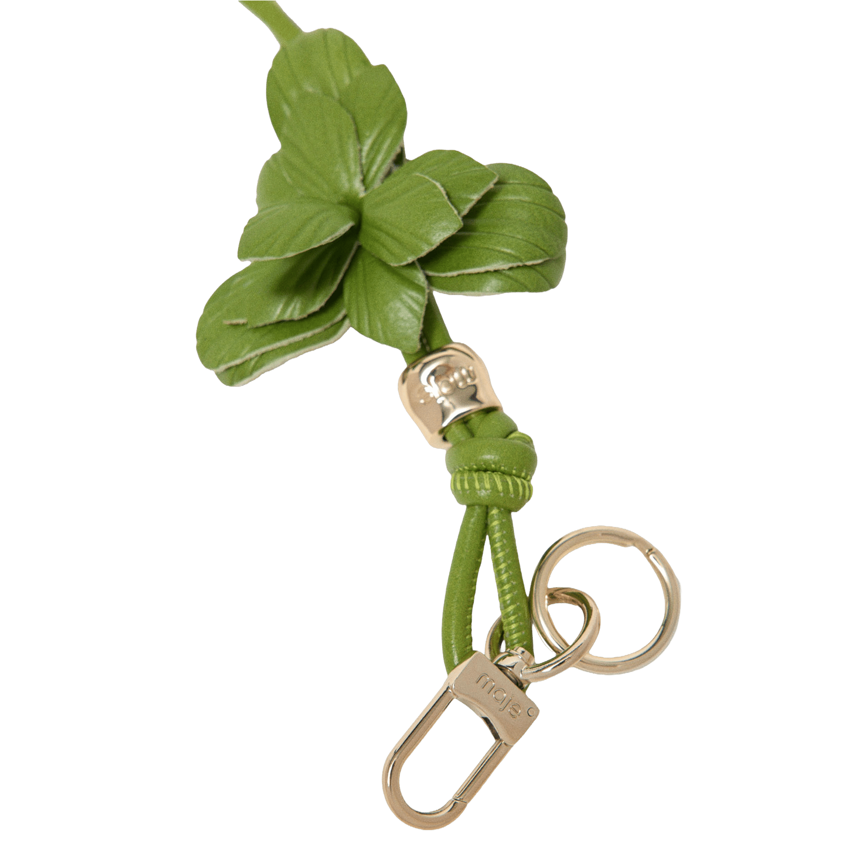 Schlüsselanhänger aus Leder mit Blumen MAJE Grun