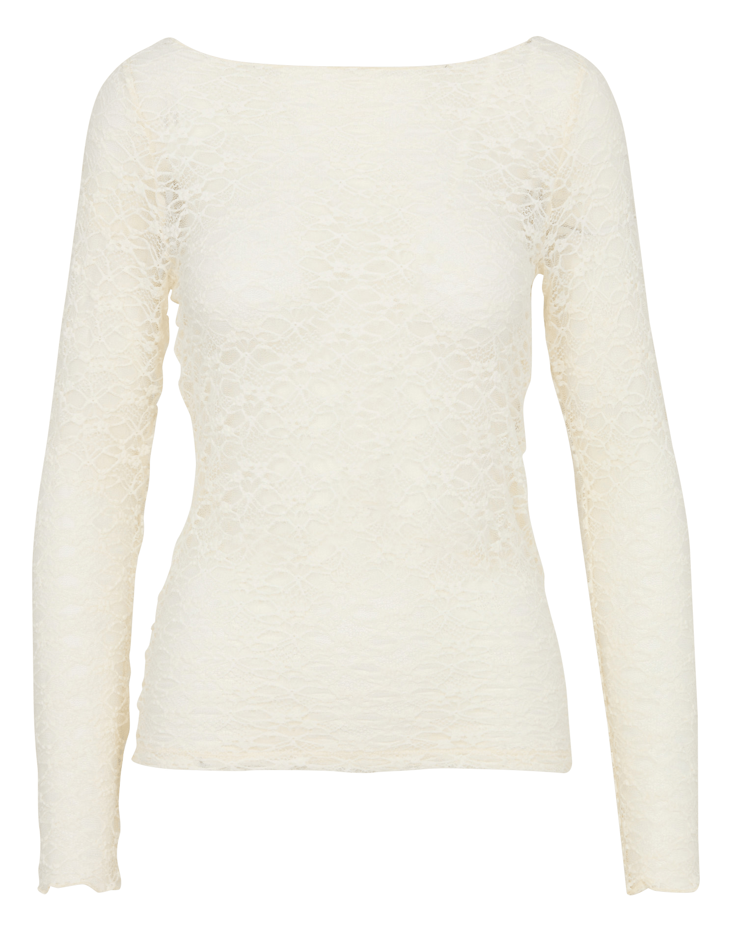 Top aus Spitze mit U-Boot-Ausschnitt KOOKAI Weiss