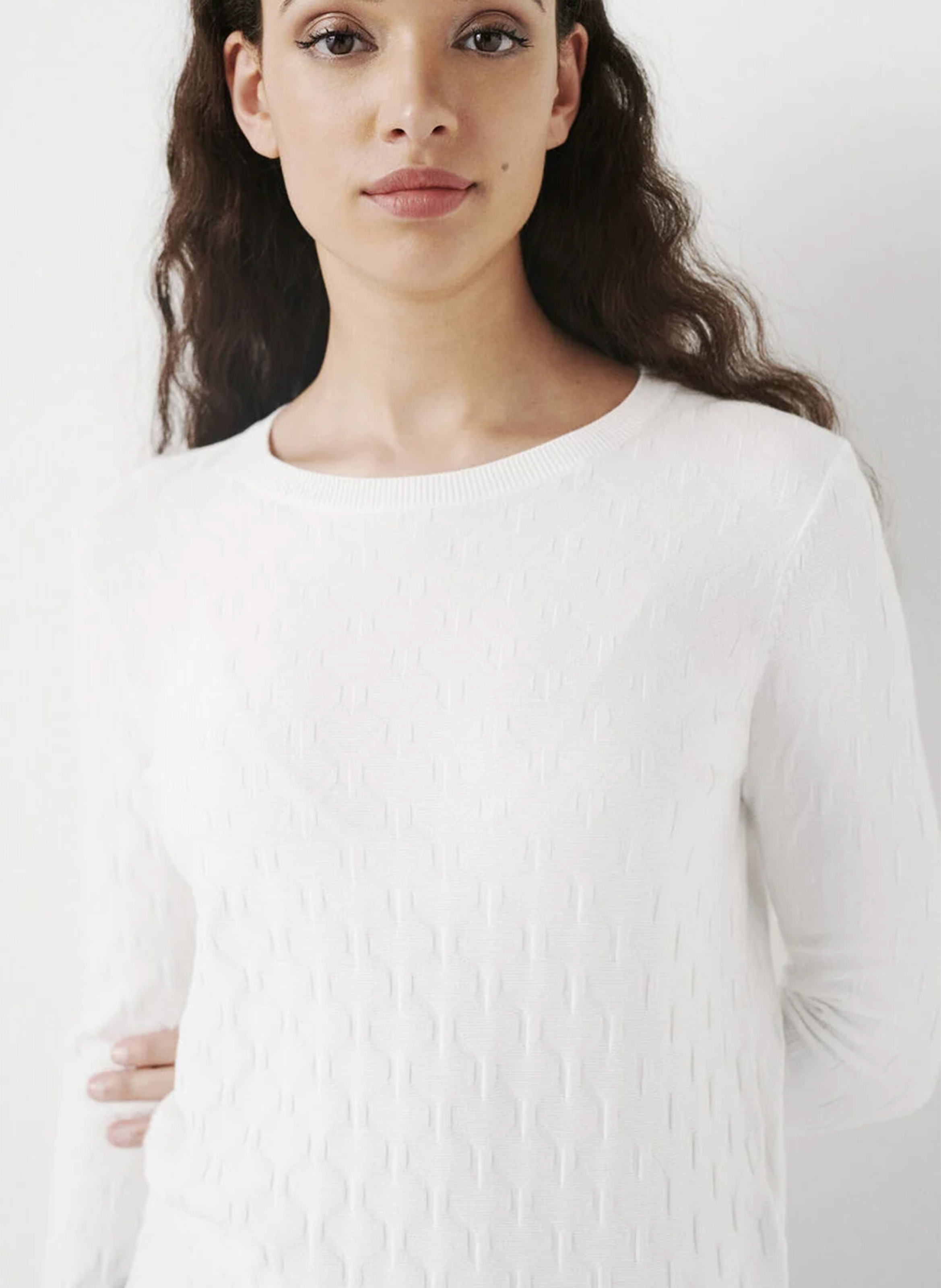 Zopfstrickpullover mit Rundhalsausschnitt CAROLL Beige