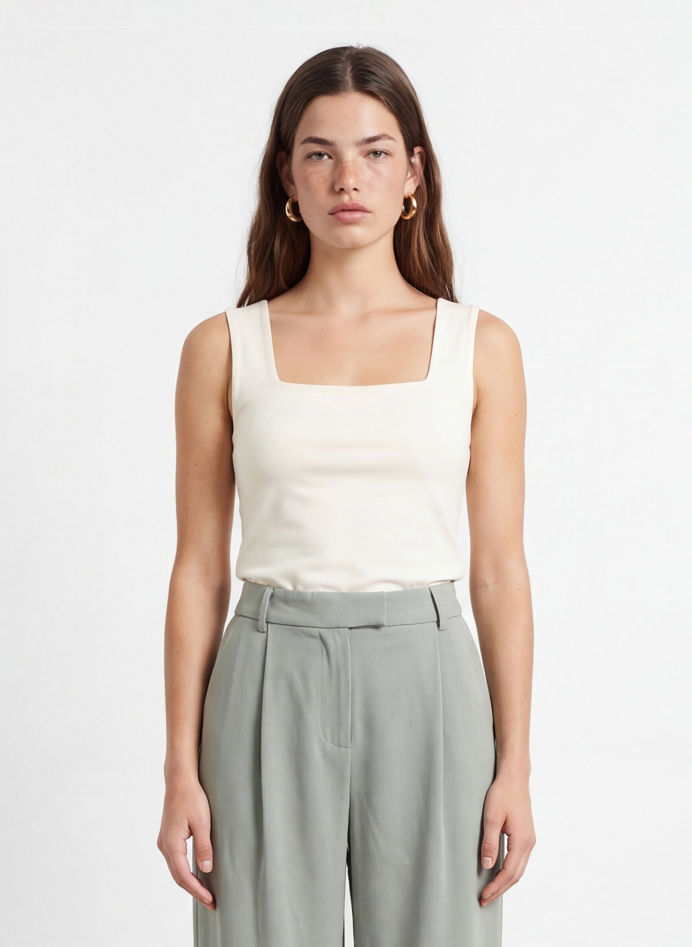 Débardeur droit en coton mélangé KOOKAI Blanc