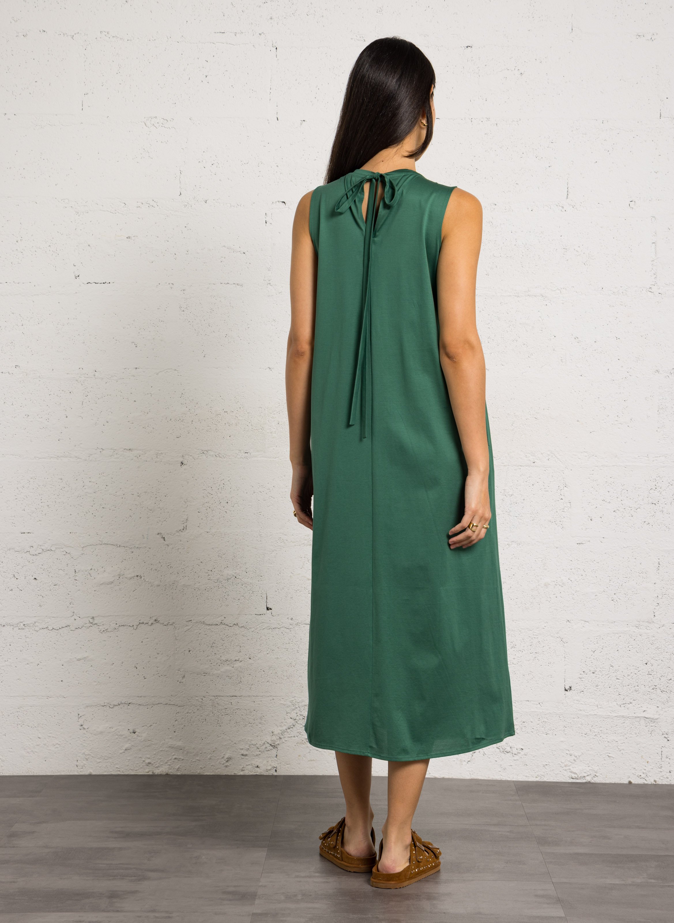 Langes ärmelloses einfarbiges Kleid MAX MARA WEEK END Grun