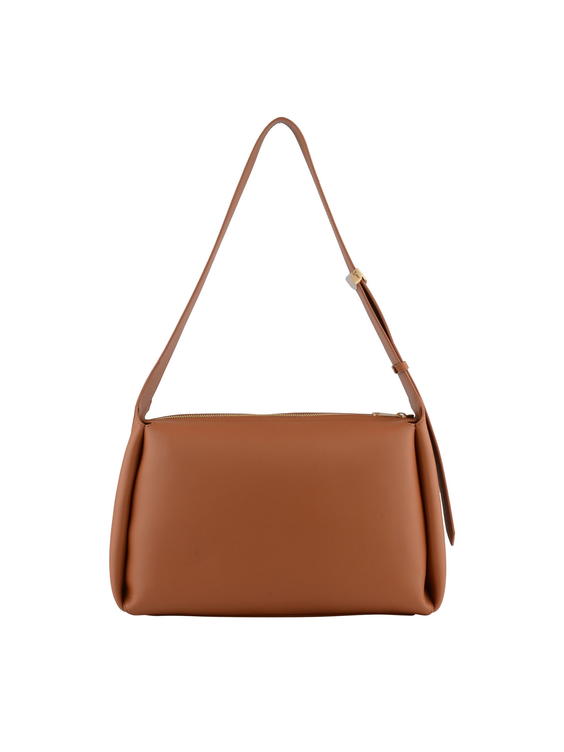 Sac porté épaule en cuir de vachette POURCHET Marron