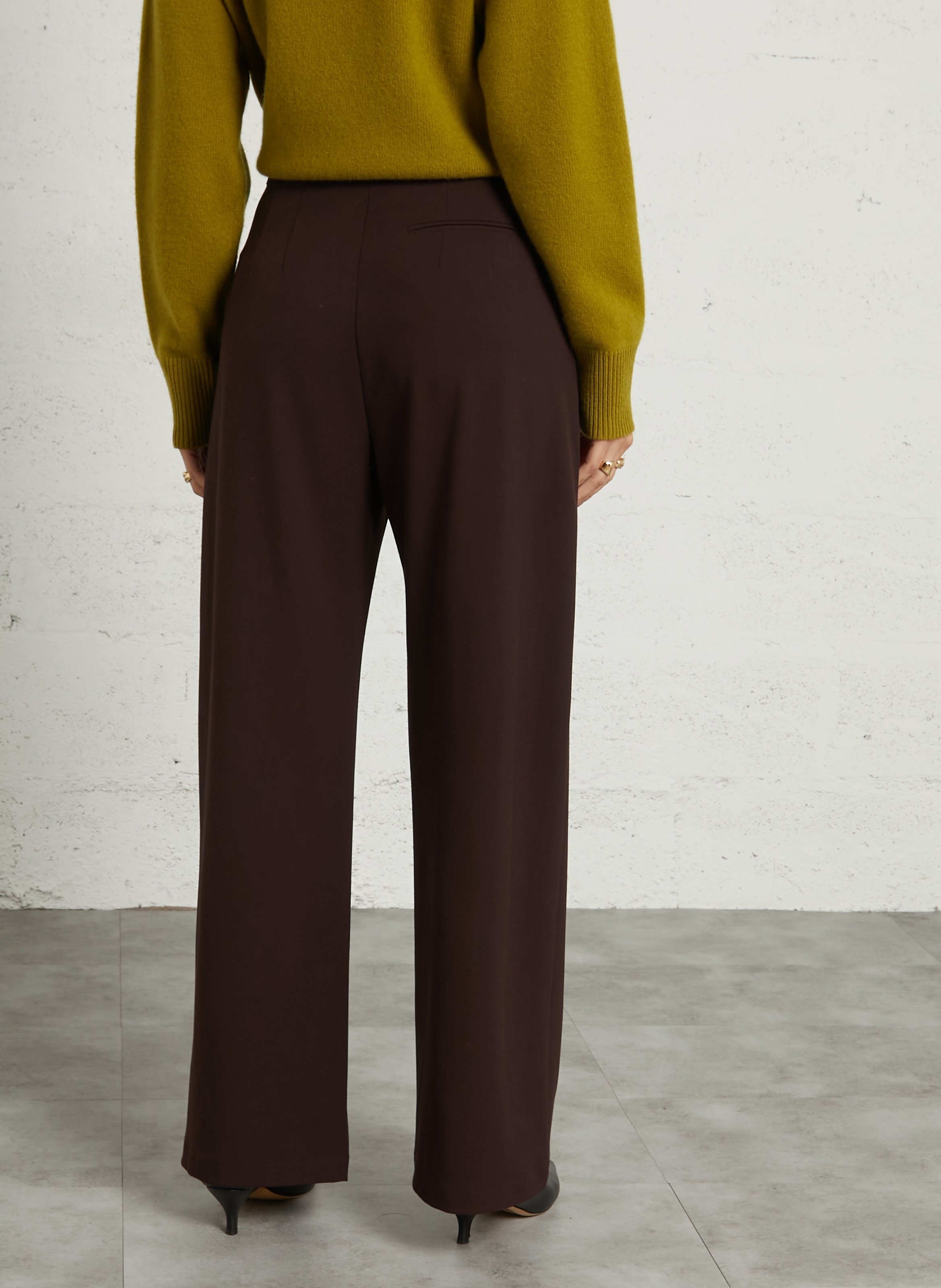 Azawood high-waisted wide-leg trousers SUNCOO Plums