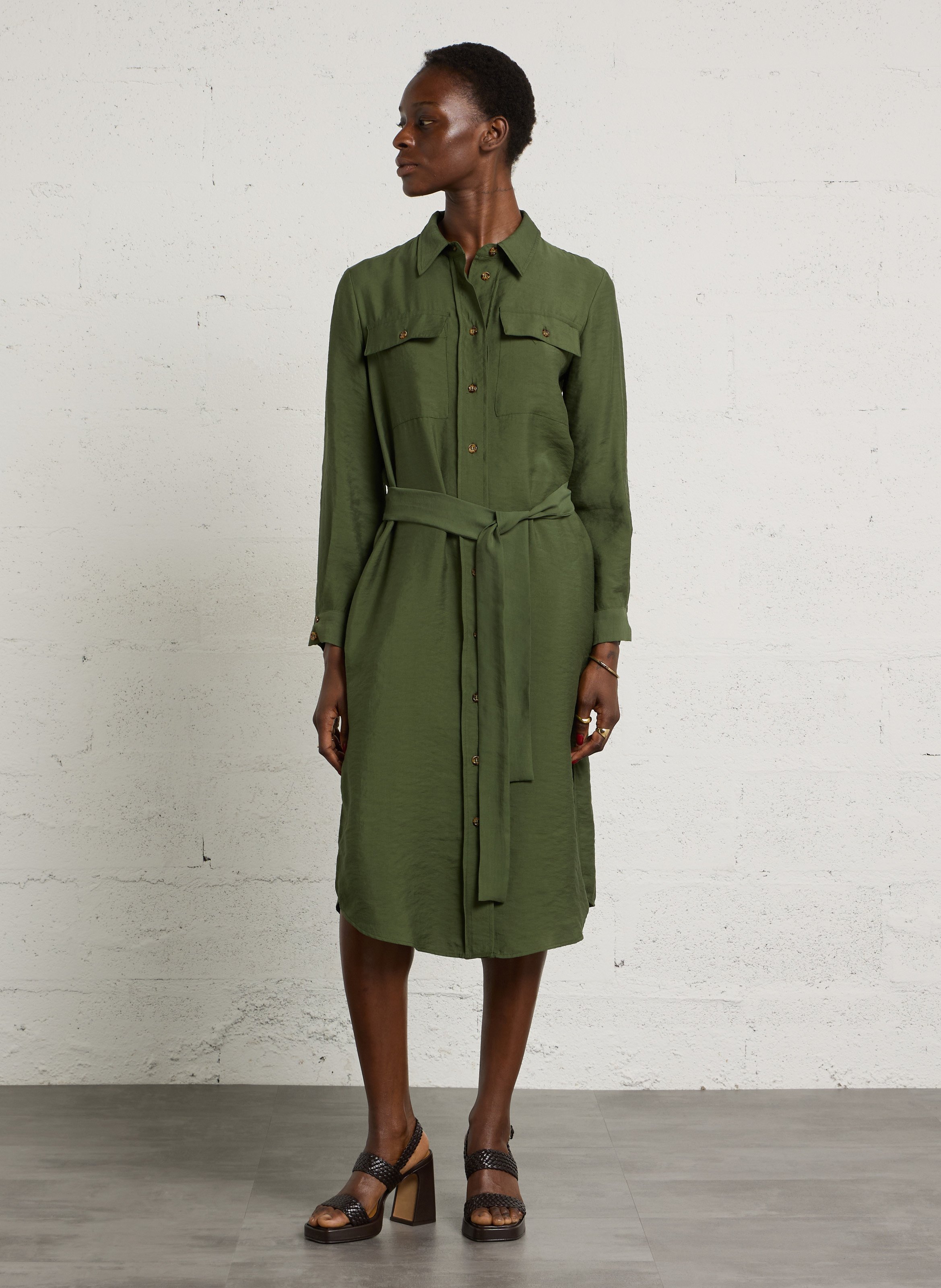 Shirt dress MAISON 123 Khaki