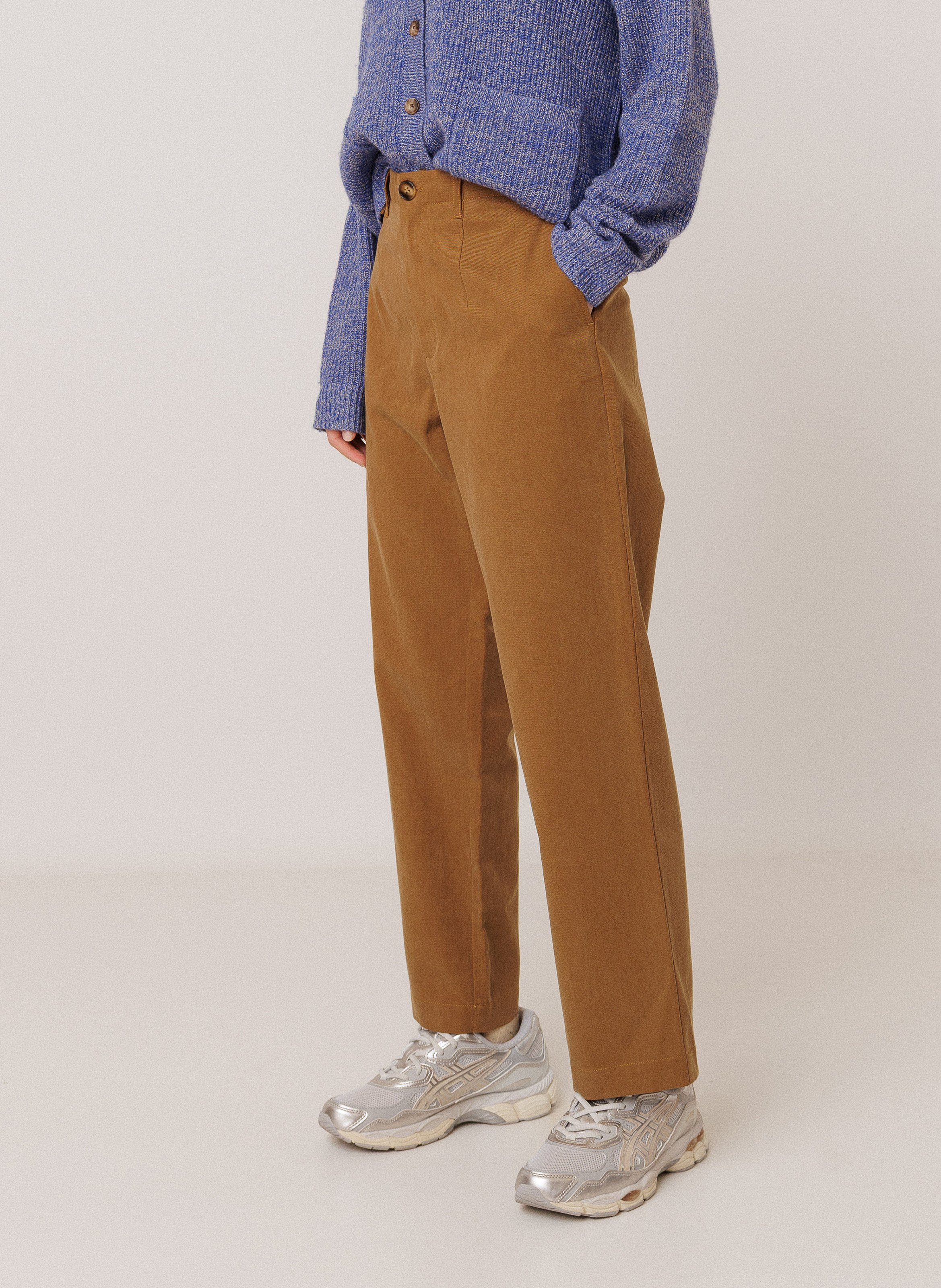 Straight-leg cotton pants INDI & COLD Brown
