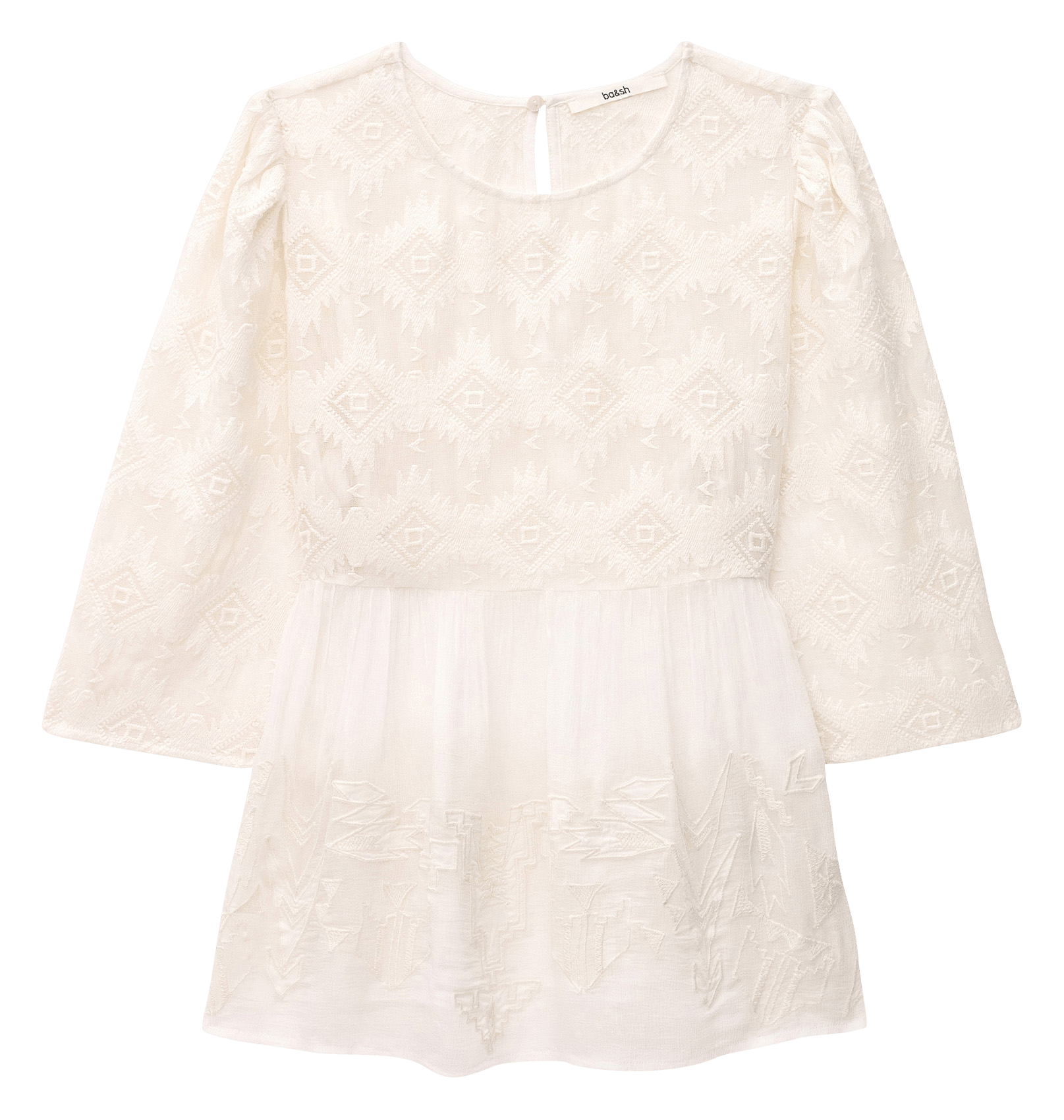 Top met 3/4 mouwen en kant BA&SH Beige