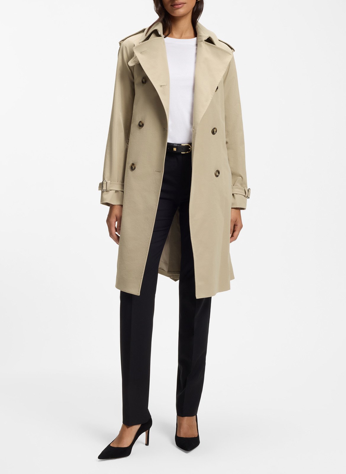 Mid-length belted trench coat BOSS Beige