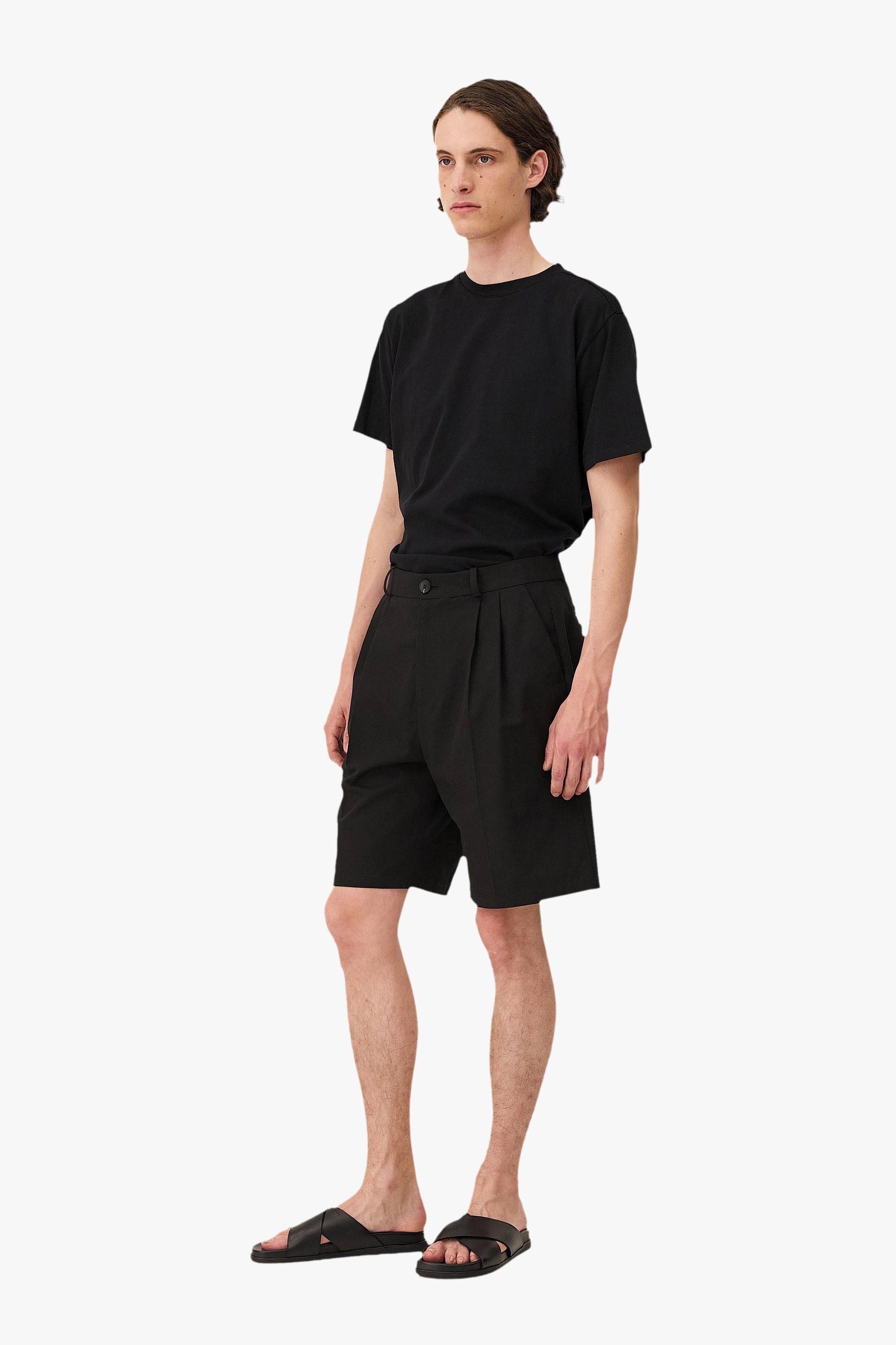 Pleated Como shorts Noyoco Black