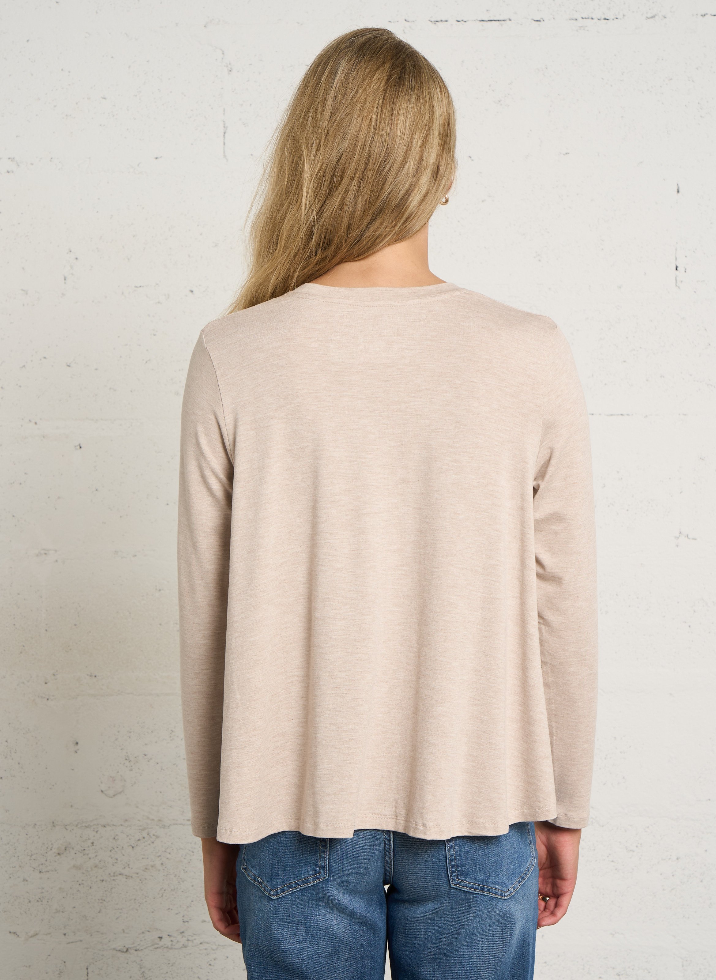 Loose-fit round-neck T-shirt MAJESTIC FILATURES Beige