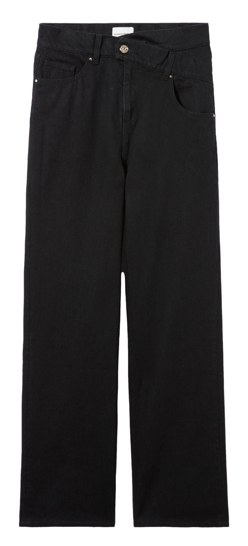 Hoge taille asymmetrische jeans in effen kleur CLAUDIE PIERLOT Zwart