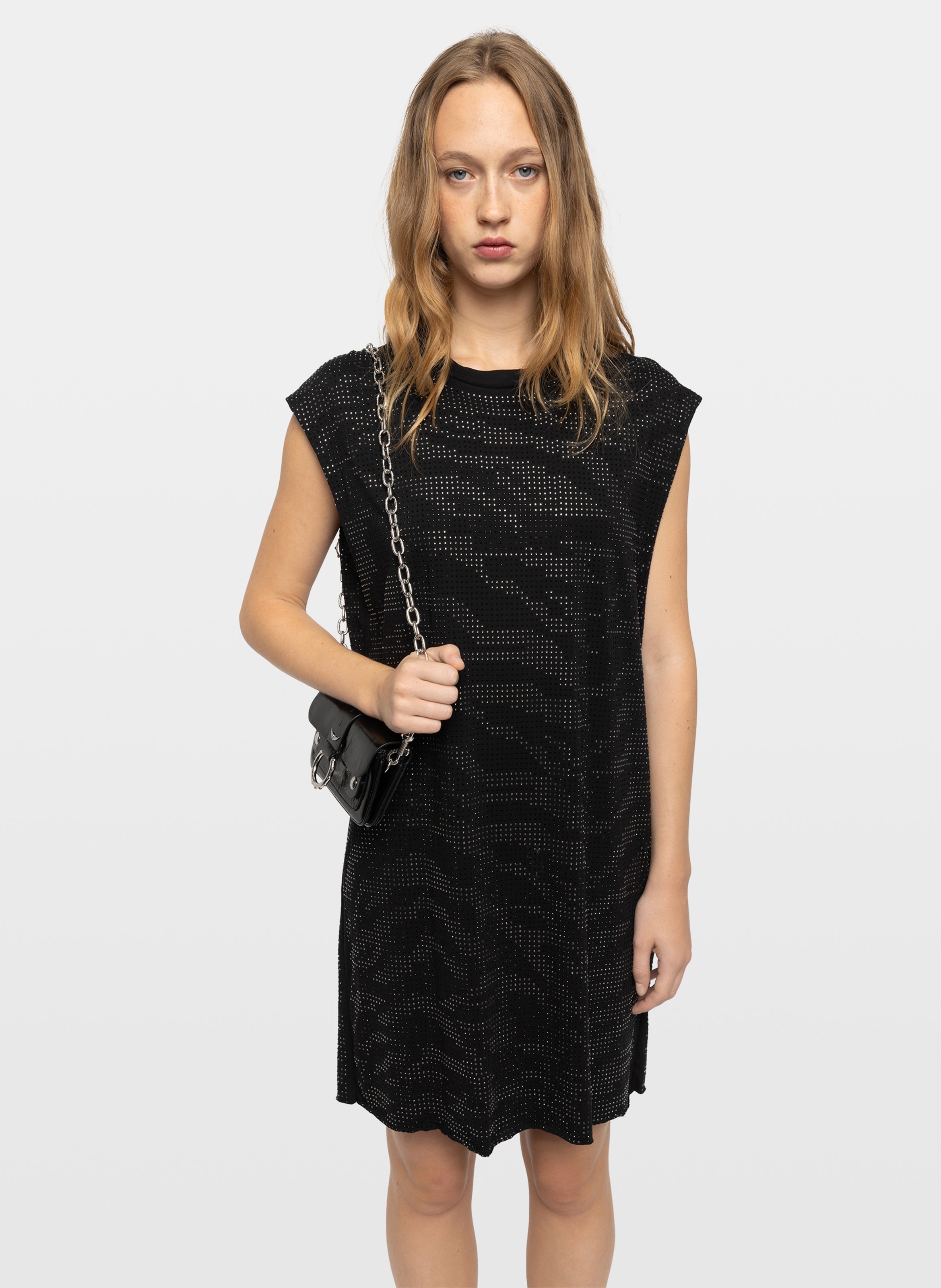 Korte jurk met strass en dierenprint ZADIG&VOLTAIRE Zwart