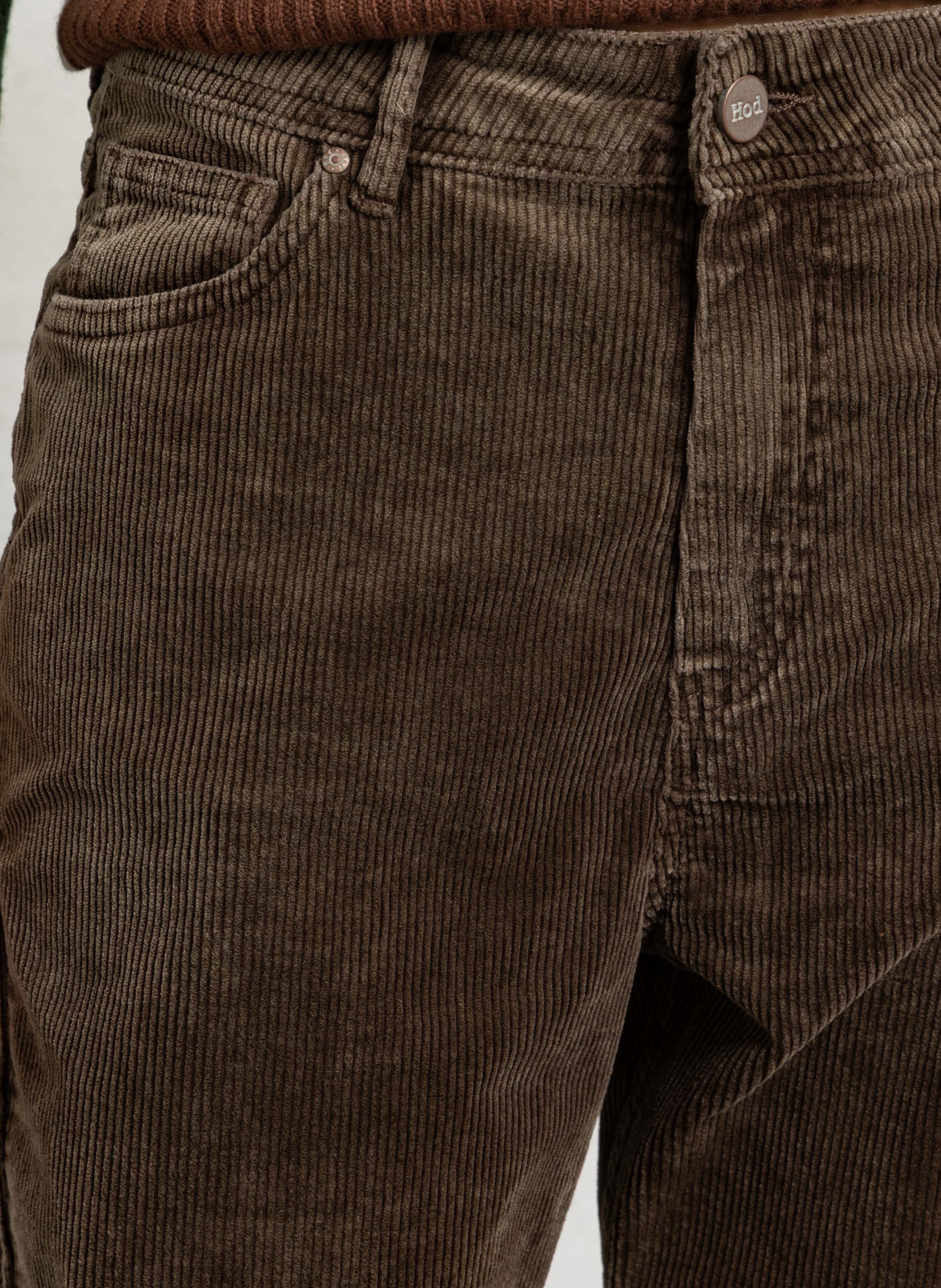 Pantalon slim en coton mélangé HOD PARIS Marron